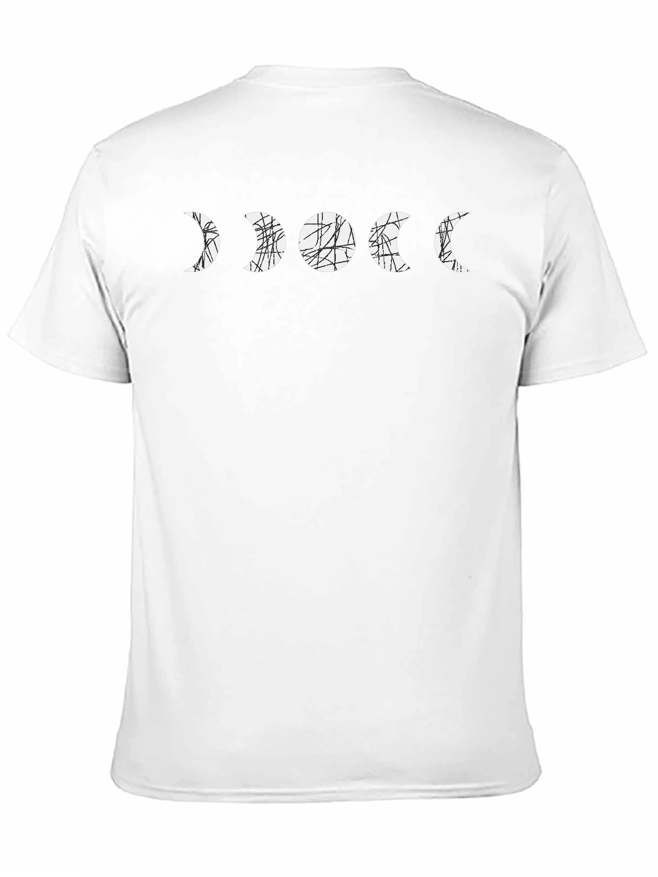 Moon Phase Graphic Tee - Black Cotton T-Shirt