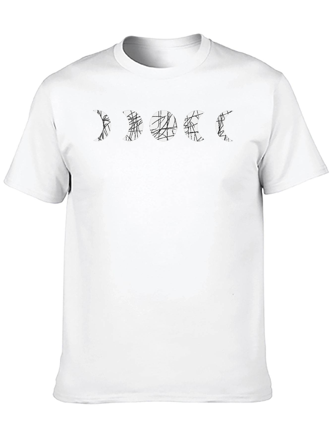Moon Phase Graphic Tee - Black Cotton T-Shirt