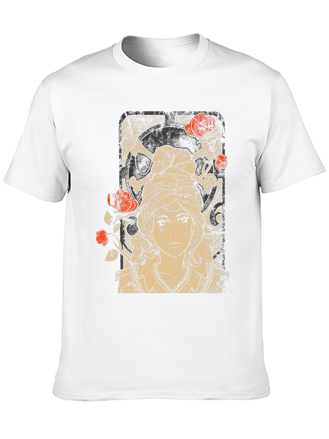 Gothic Maiden T-Shirt: Roses & Skulls