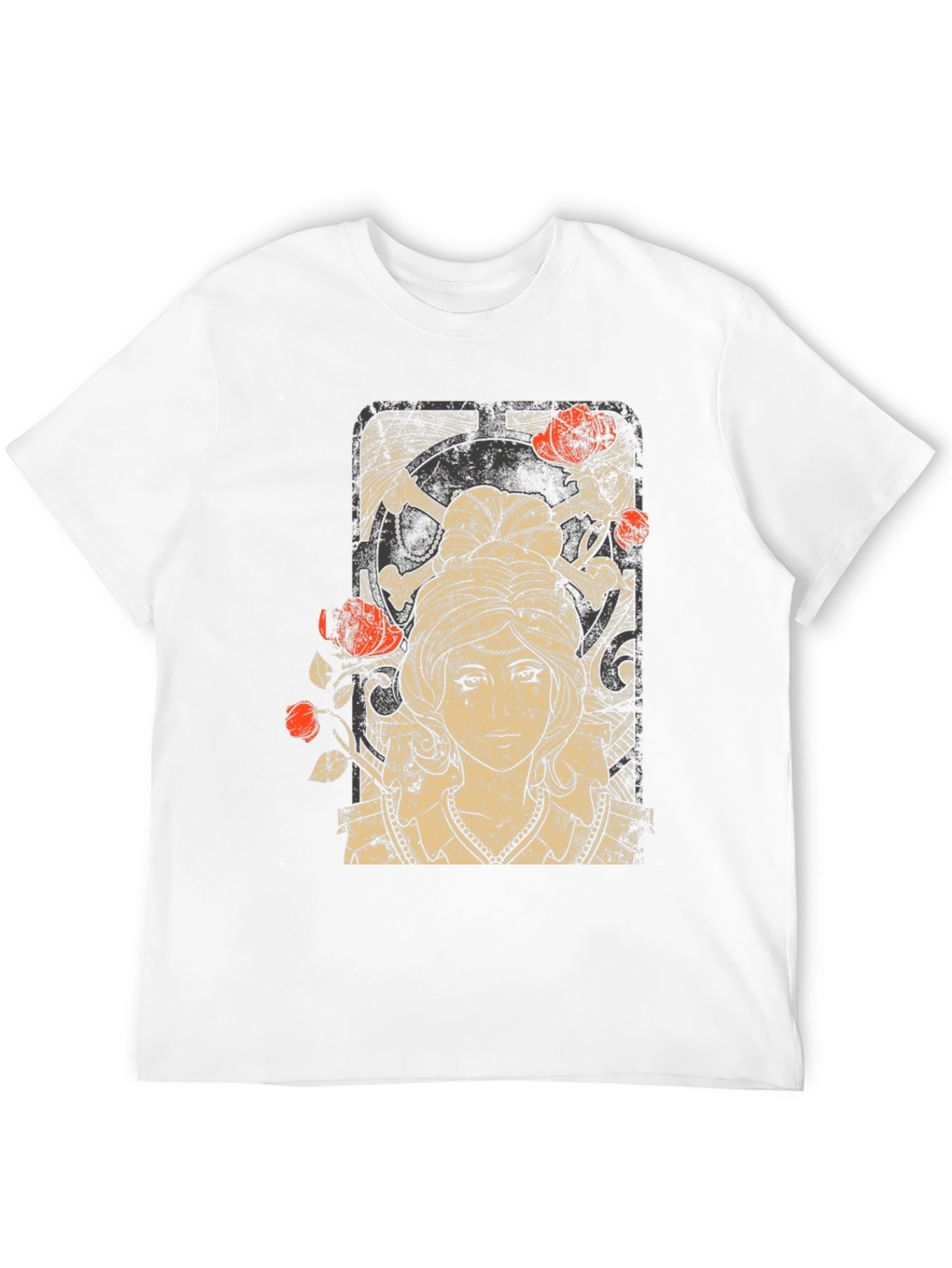 Gothic Maiden T-Shirt: Roses & Skulls