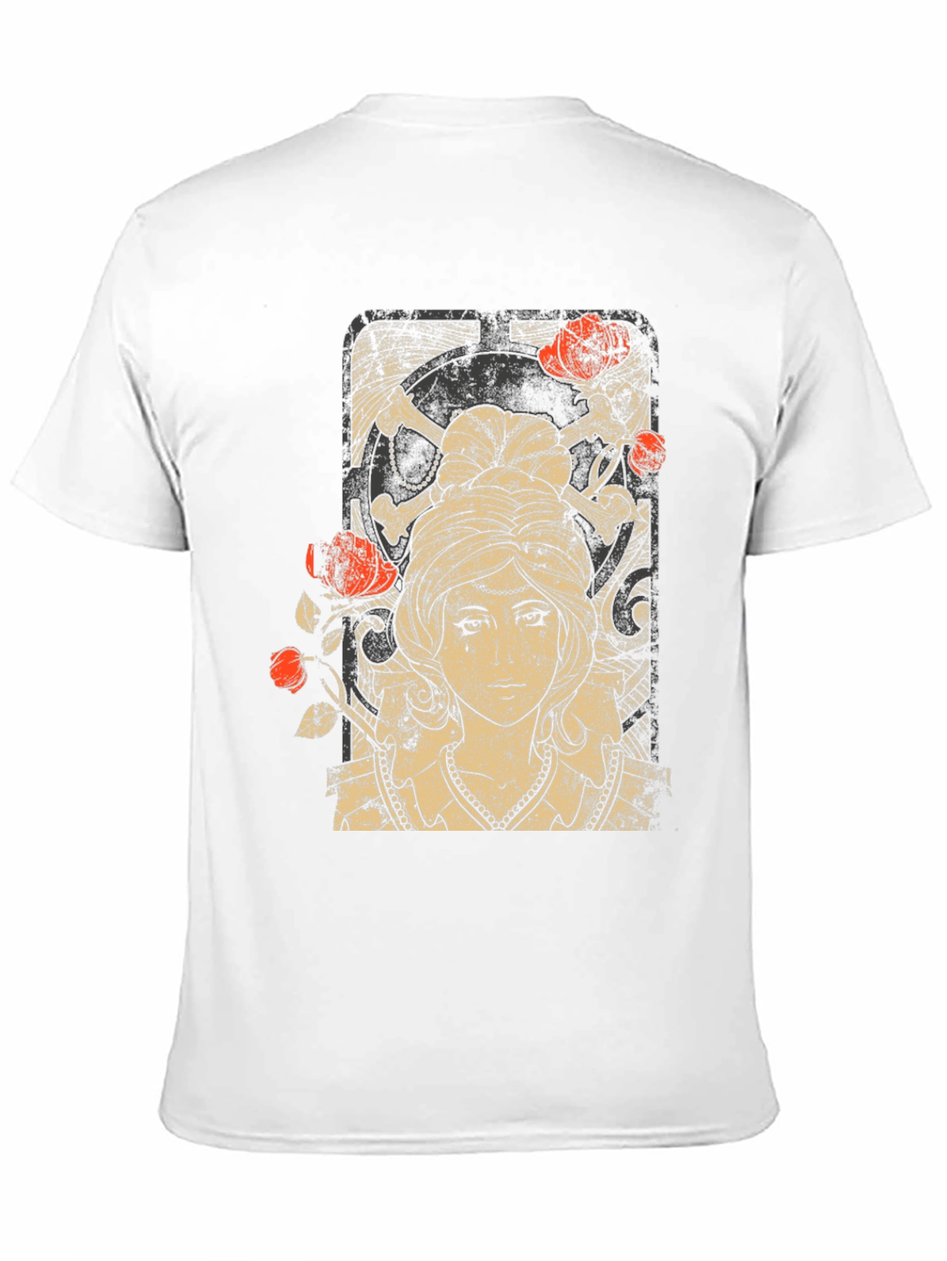 Gothic Maiden T-Shirt: Roses & Skulls