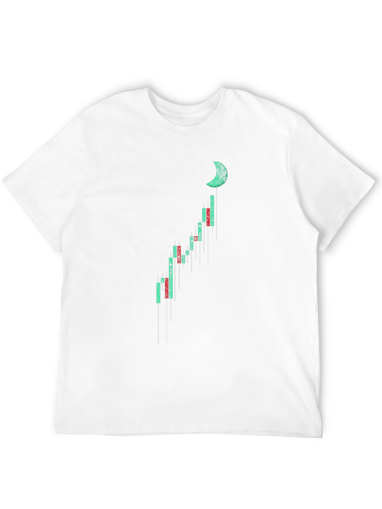 Moon Chart Graphic Tee - Black Cotton Casual