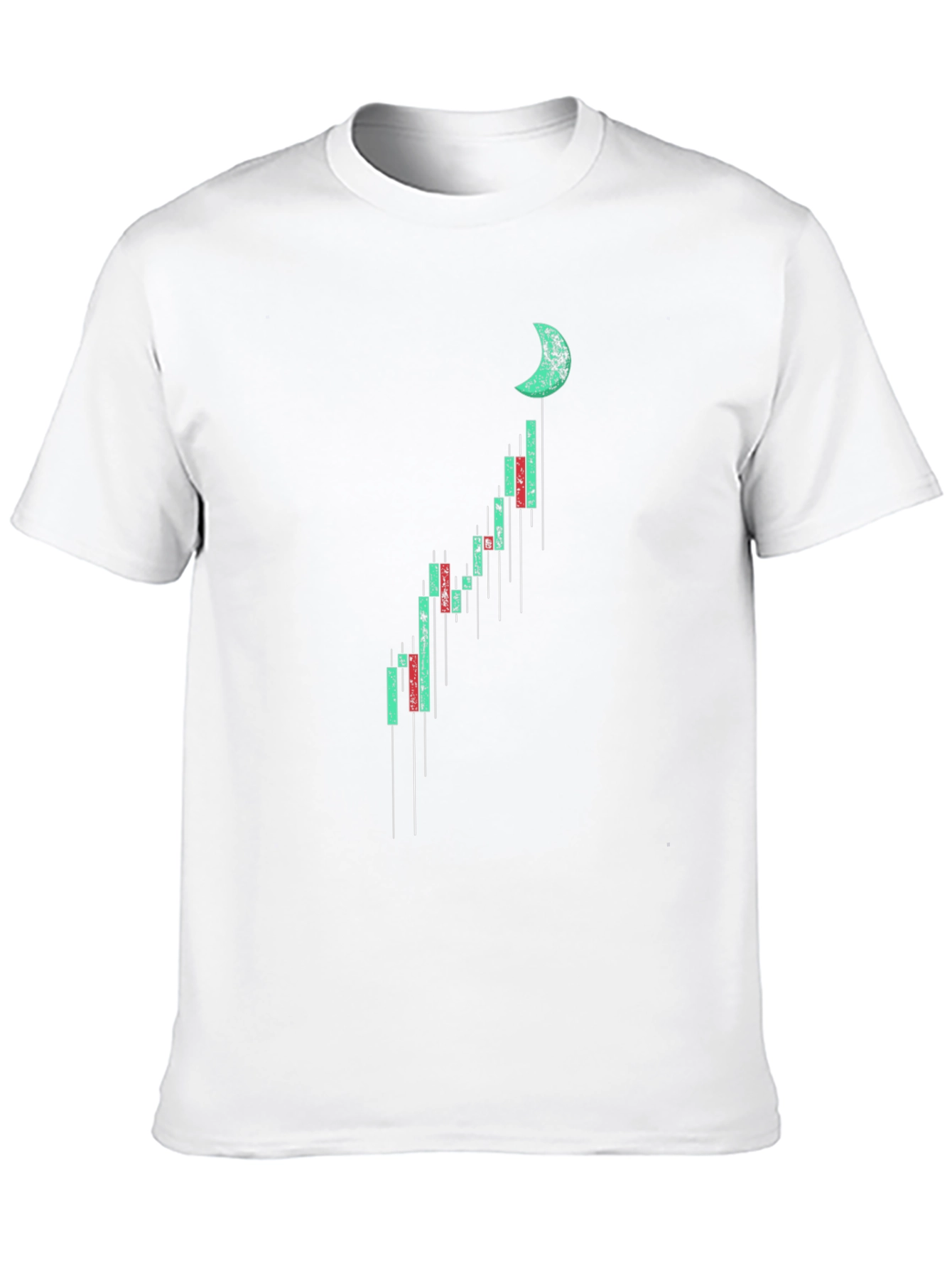 Moon Chart Graphic Tee - Black Cotton Casual