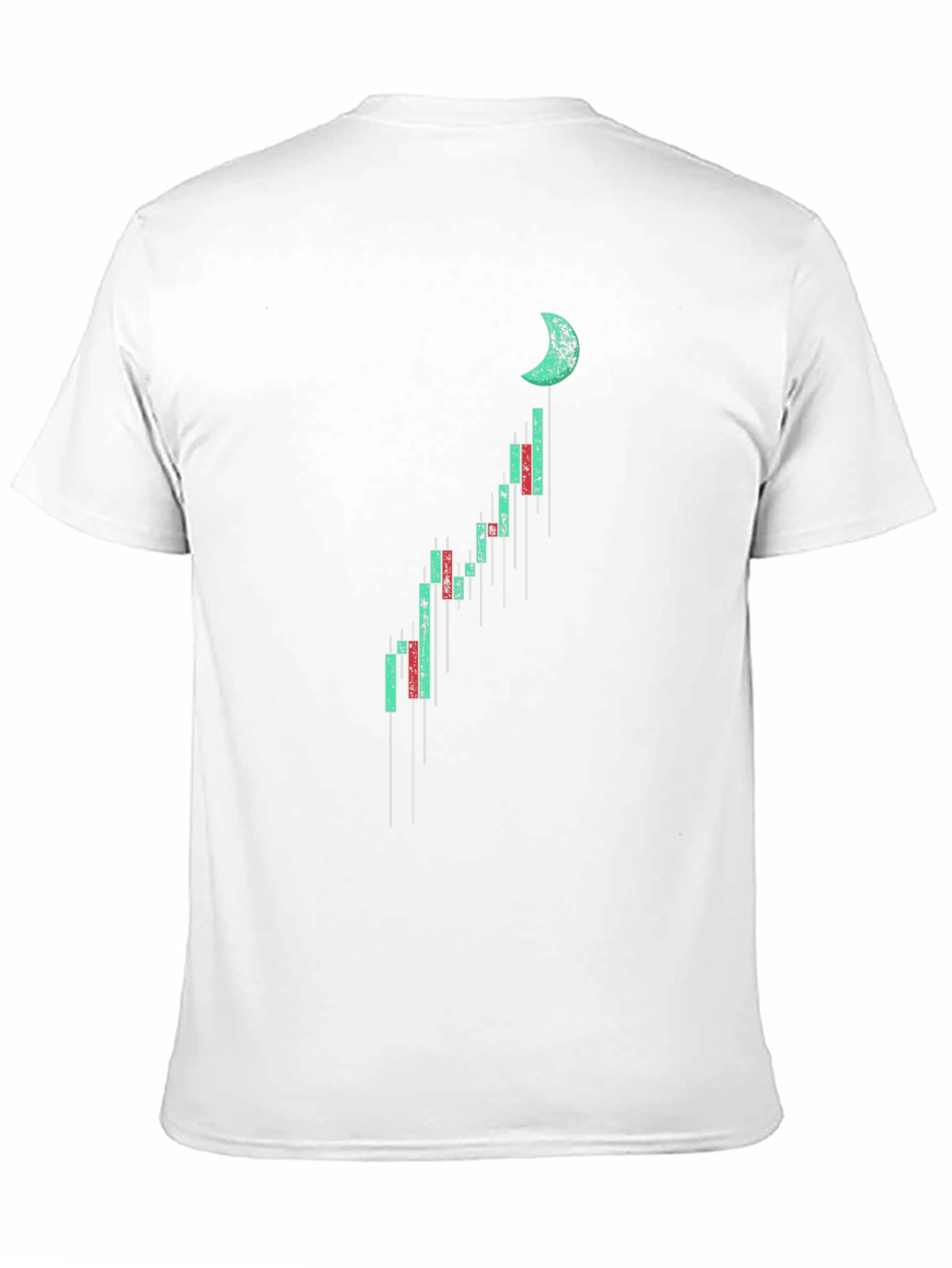 Moon Chart Graphic Tee - Black Cotton Casual