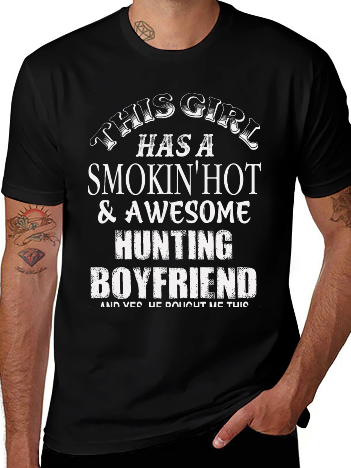 Smokin Hot Hunting Boyfriend Graphic Tee