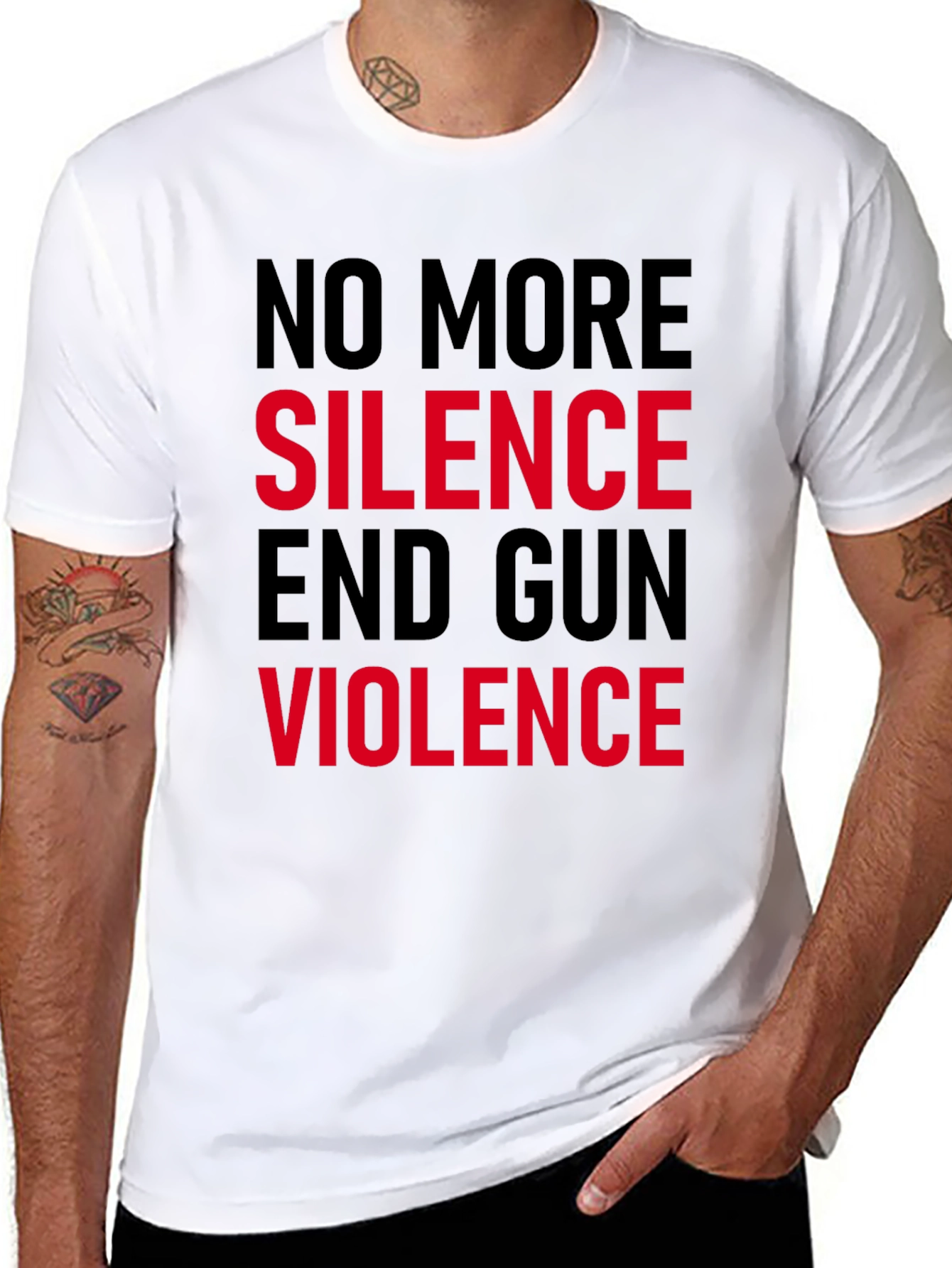 No More Silence End Gun Violence Graphic Tee