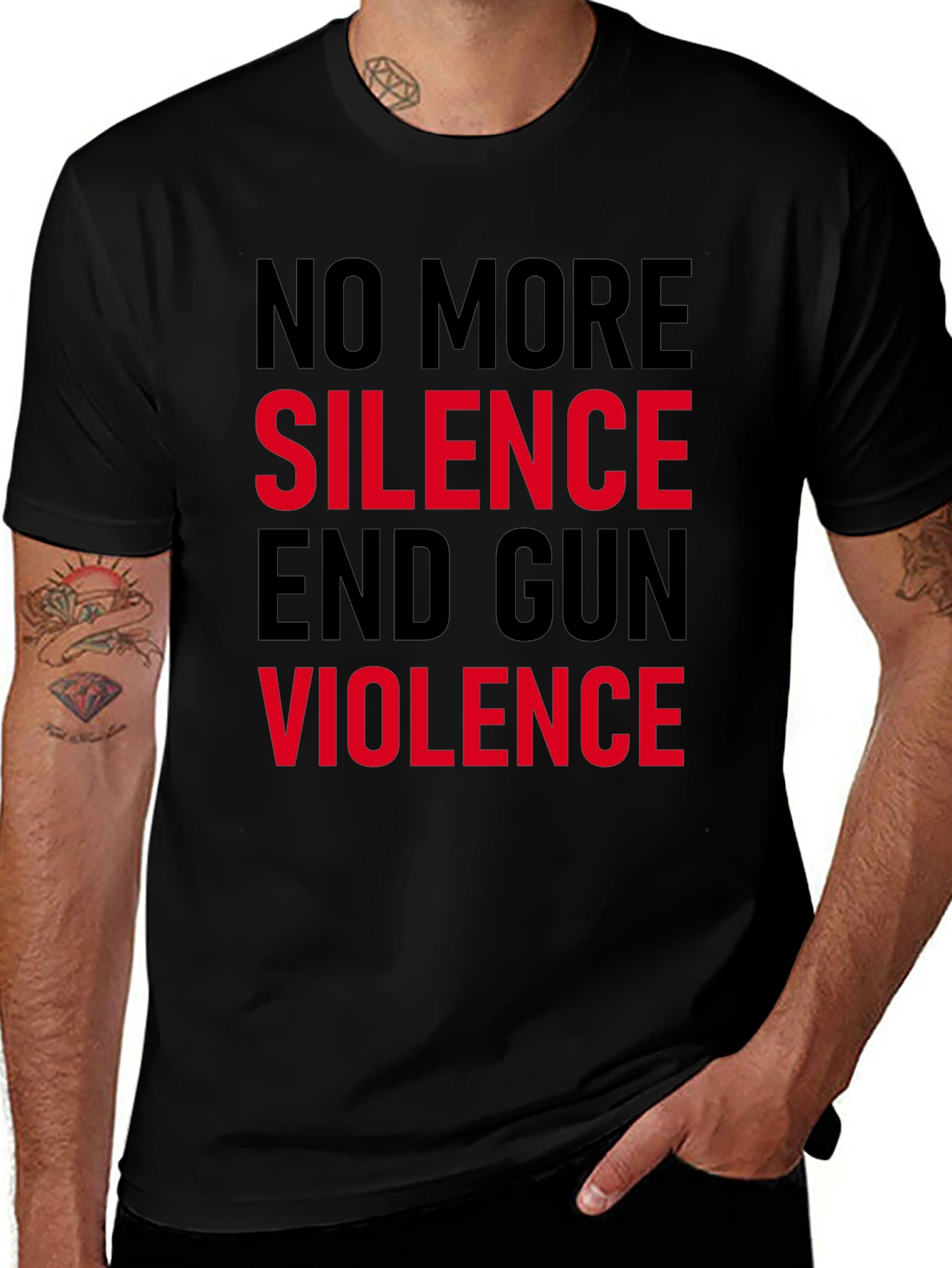 No More Silence End Gun Violence Graphic Tee