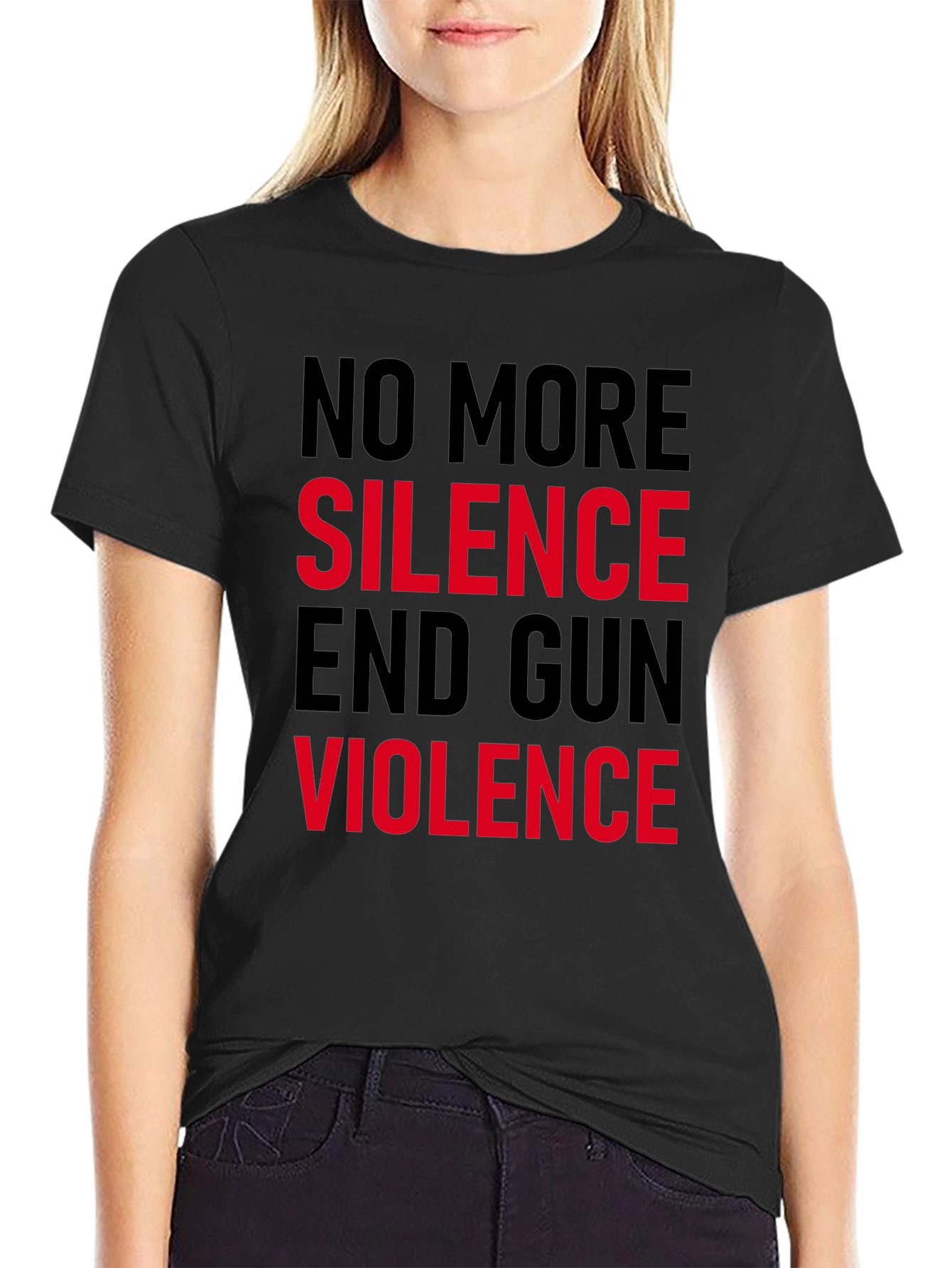 No More Silence End Gun Violence Graphic Tee