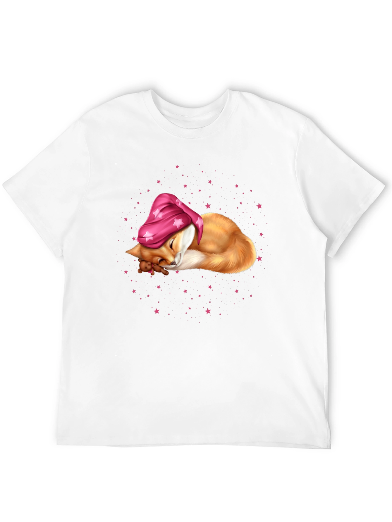 Sleeping Fox in Starry Night T-Shirt