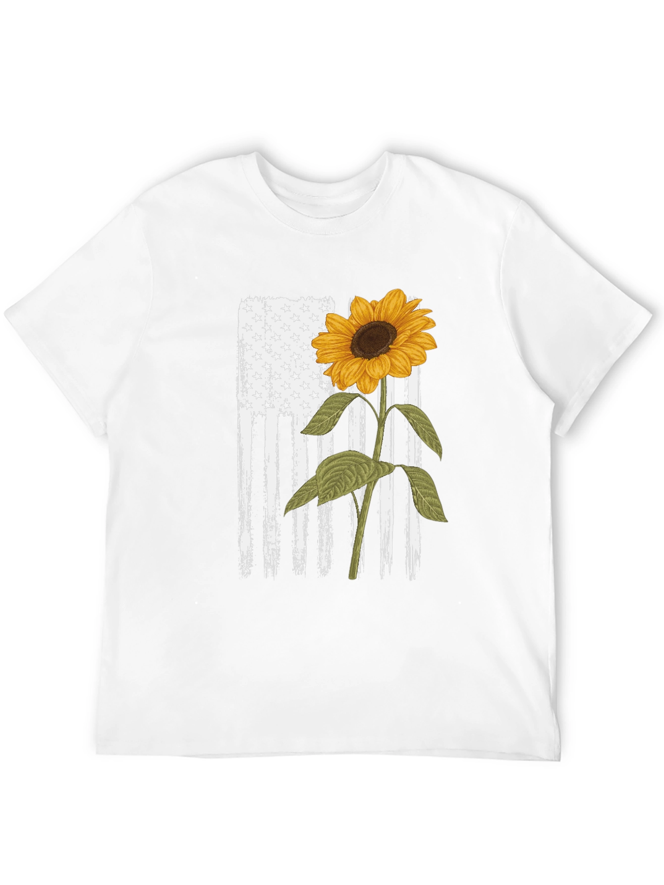 Sunflower American Flag Graphic T-Shirt