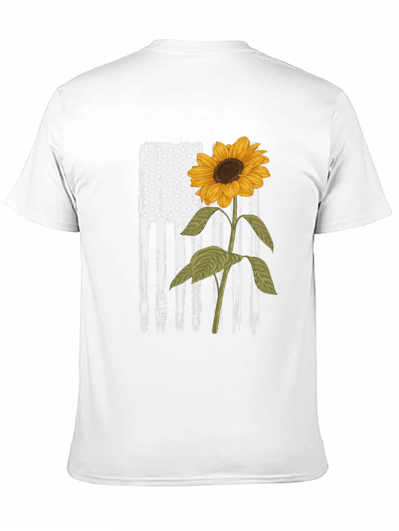 Sunflower American Flag Graphic T-Shirt