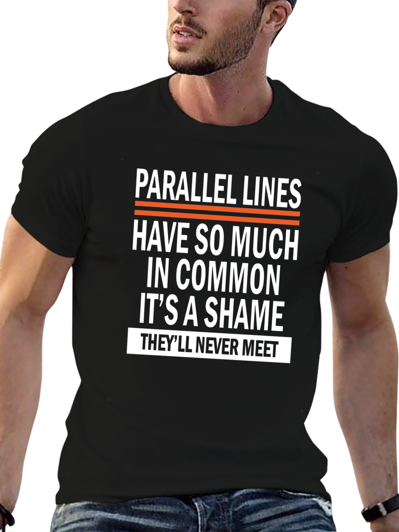 Parallel Lines Funny Humor Graphic T-Shirt