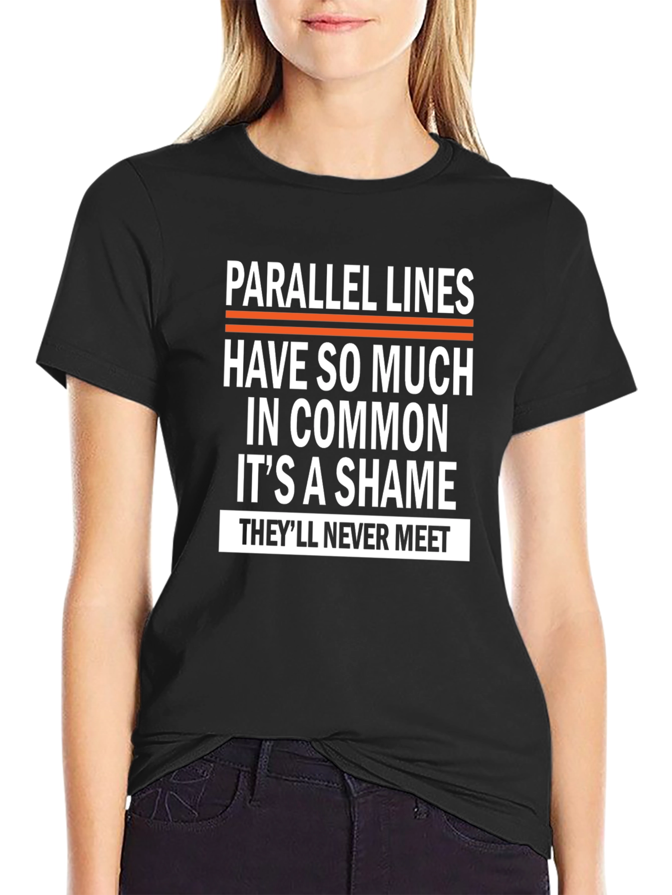 Parallel Lines Funny Humor Graphic T-Shirt