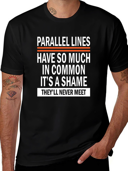 Parallel Lines Funny Humor Graphic T-Shirt