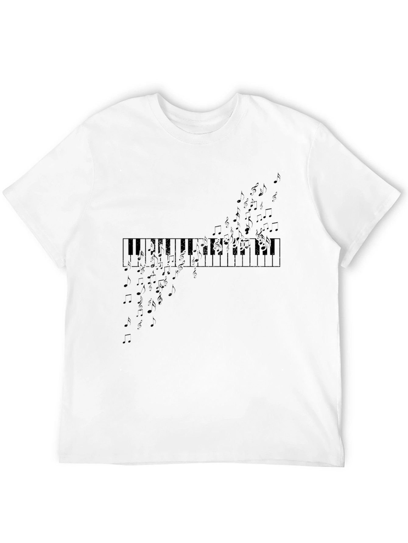Musical Piano Notes Black T-Shirt