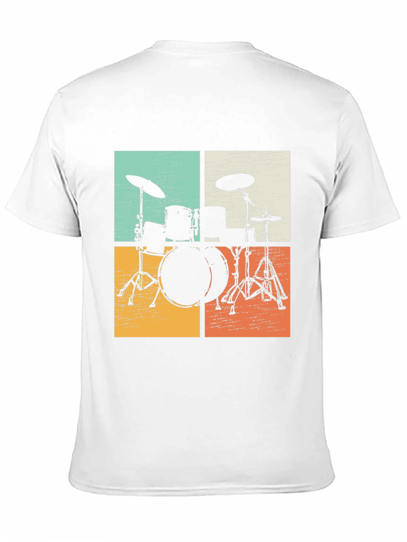 Retro Drum Set Graphic Tee - Musicians Style