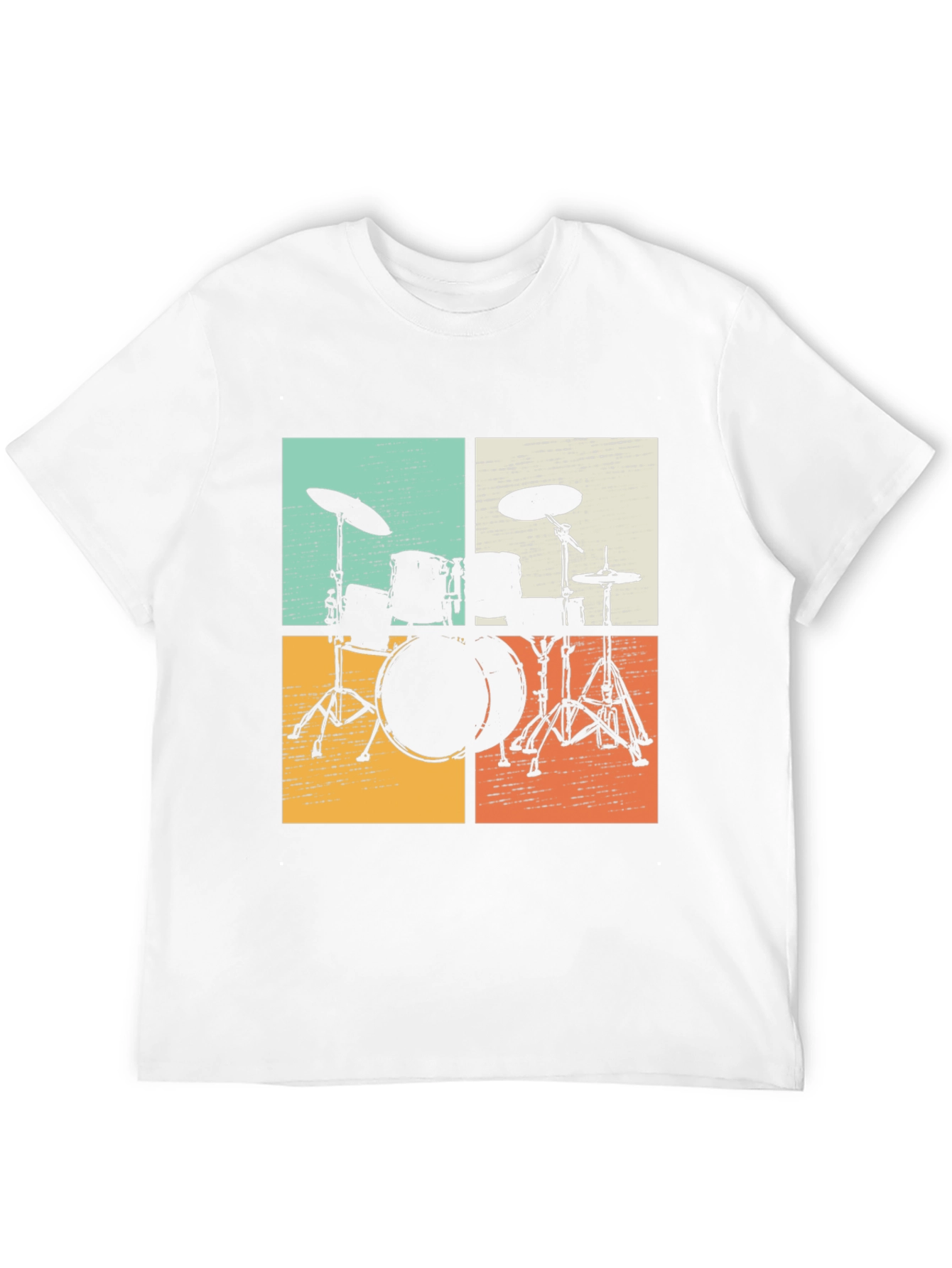 Retro Drum Set Graphic Tee - Musicians Style