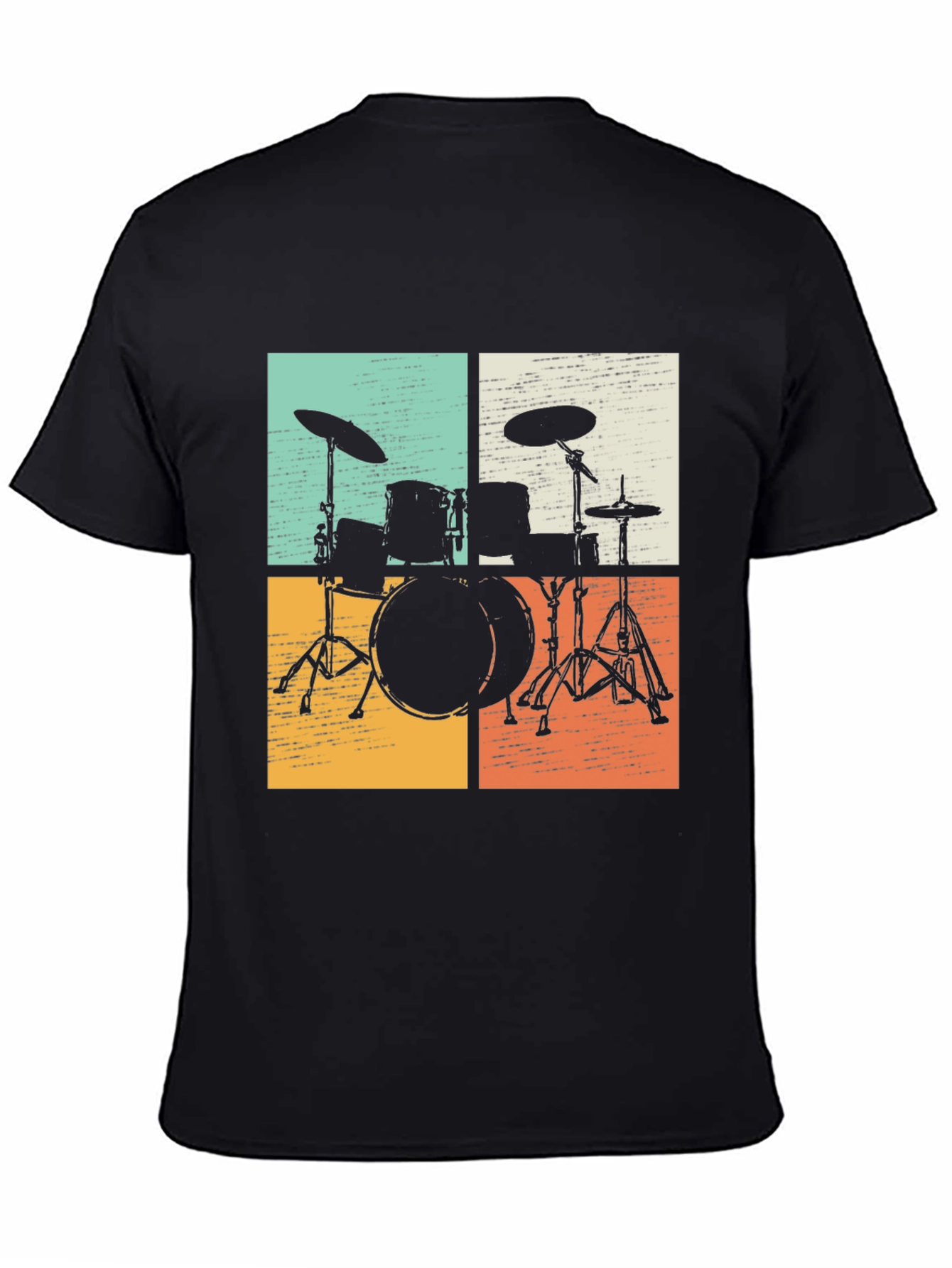 Retro Drum Set Graphic Tee - Musicians Style