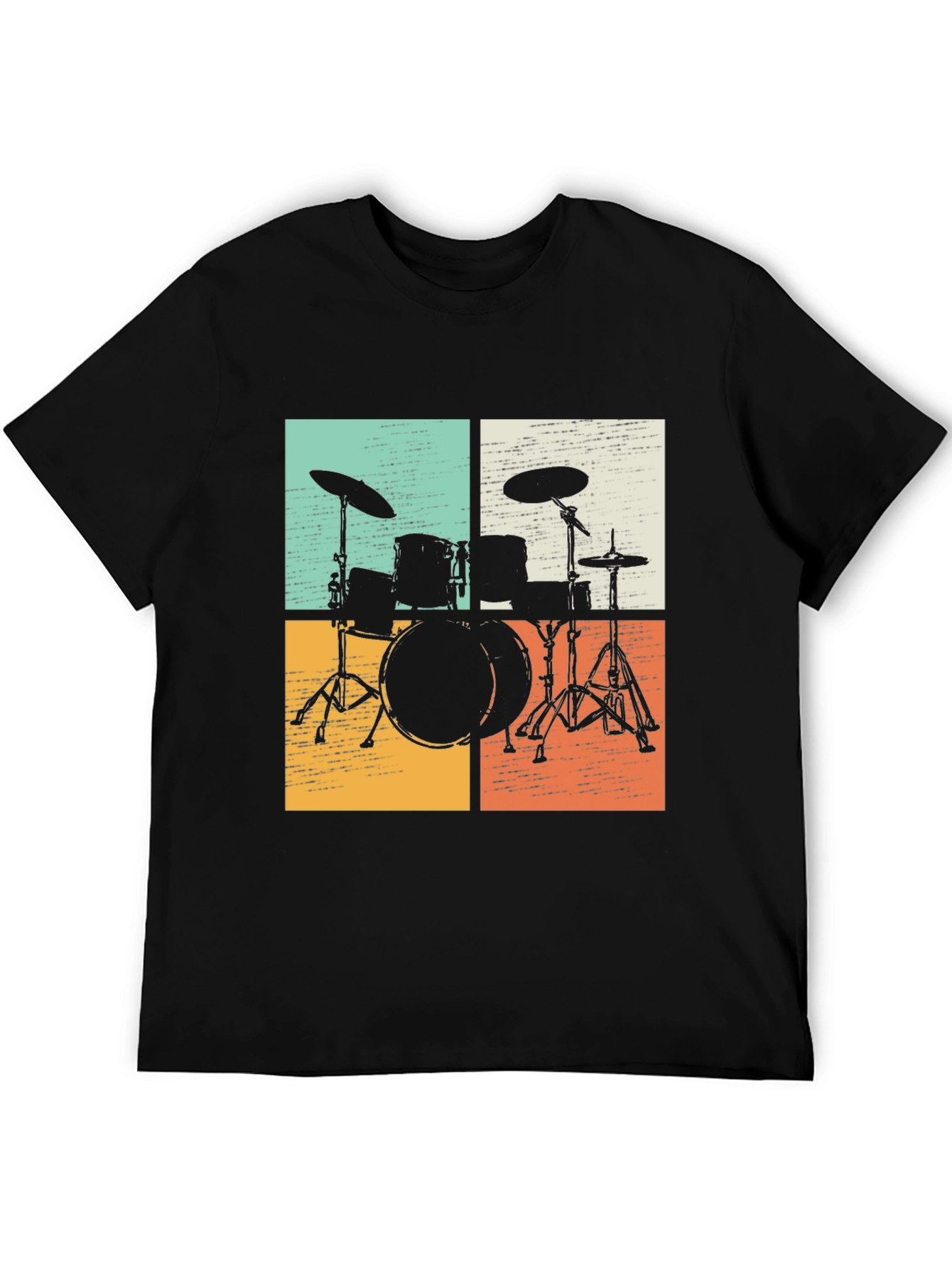 Retro Drum Set Graphic Tee - Musicians Style