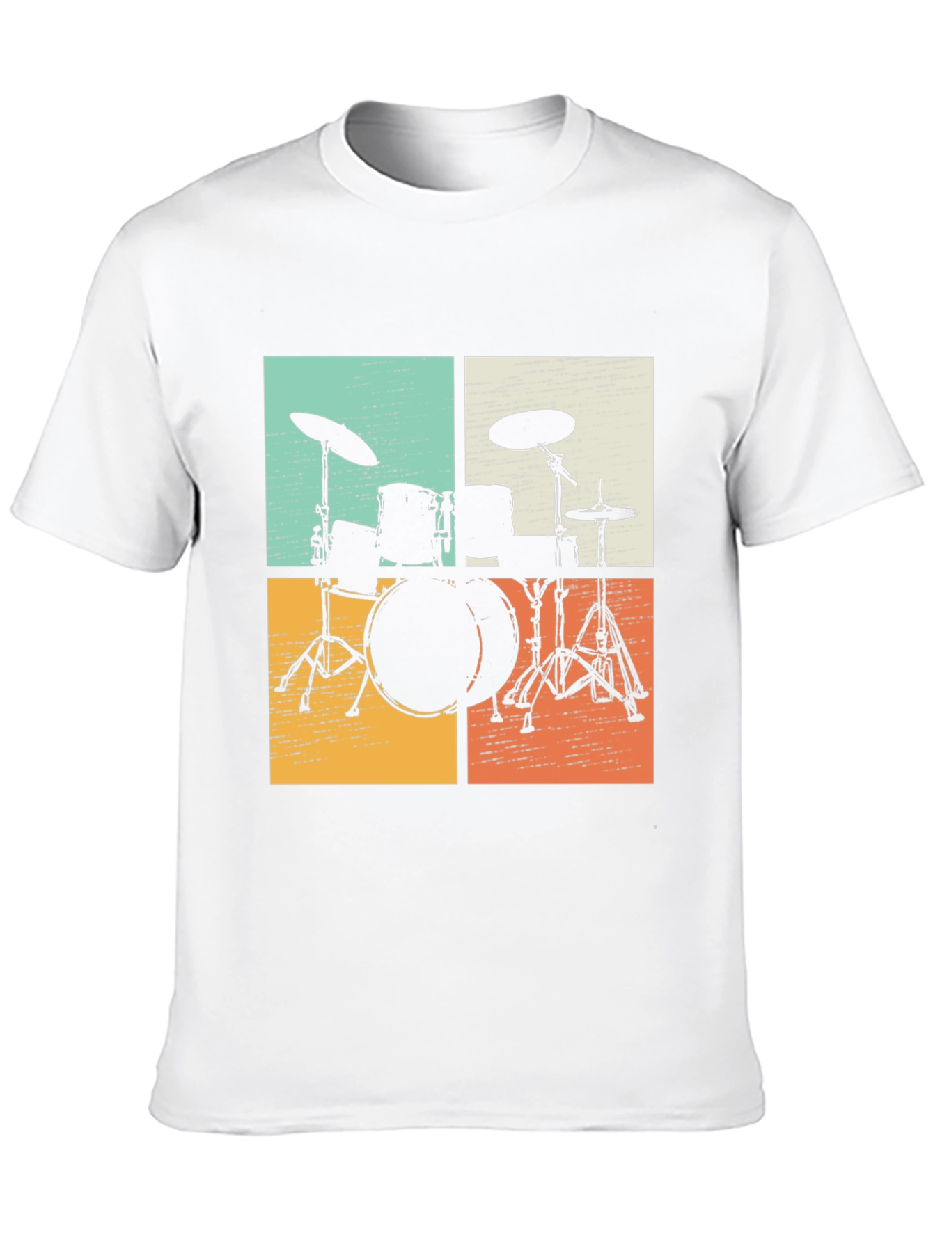 Retro Drum Set Graphic Tee - Musicians Style