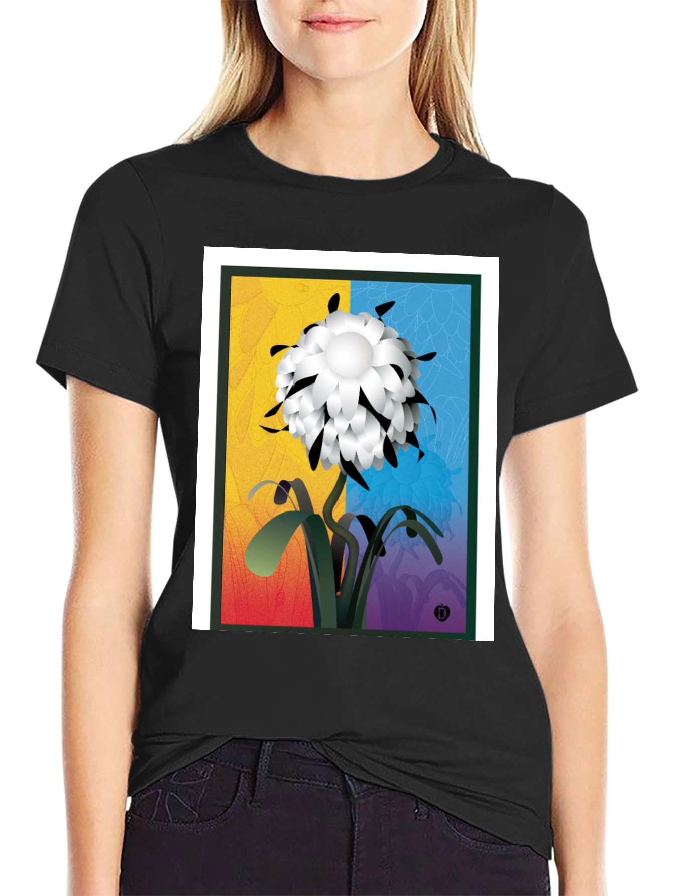 Abstract Flower Graphic Tee