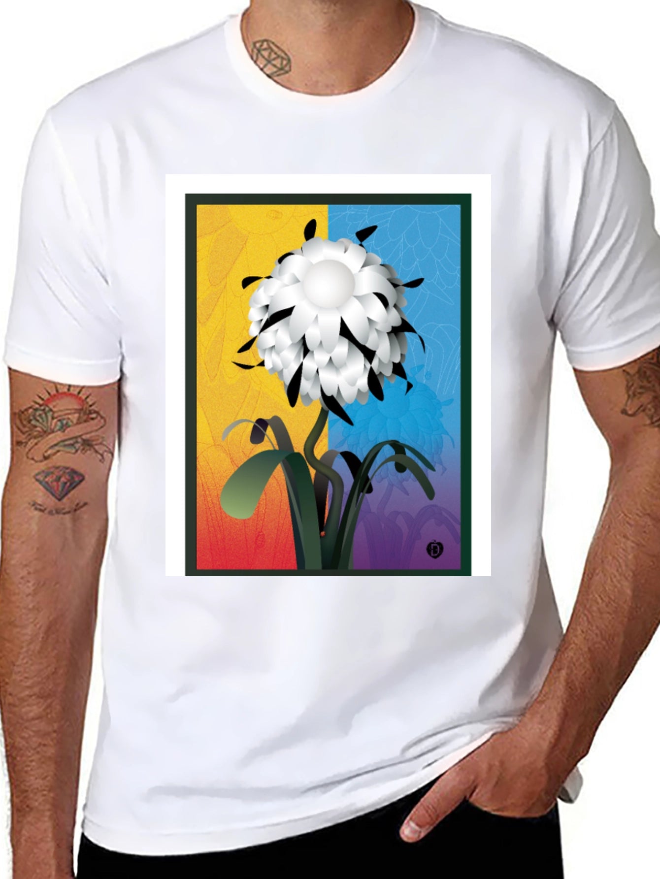 Abstract Flower Graphic Tee
