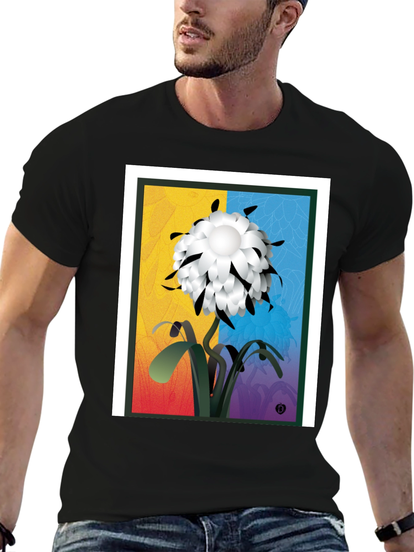 Abstract Flower Graphic Tee