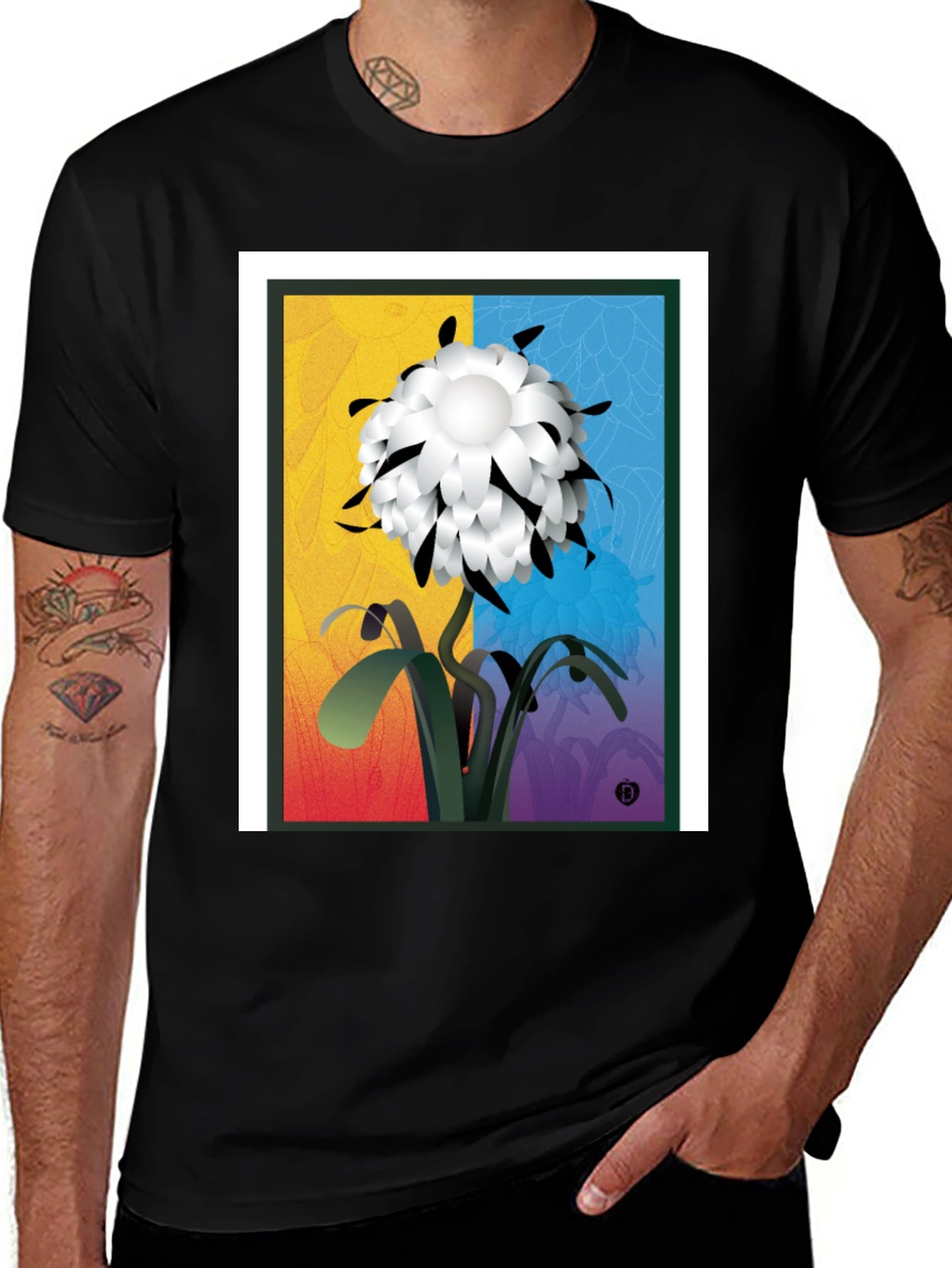 Abstract Flower Graphic Tee