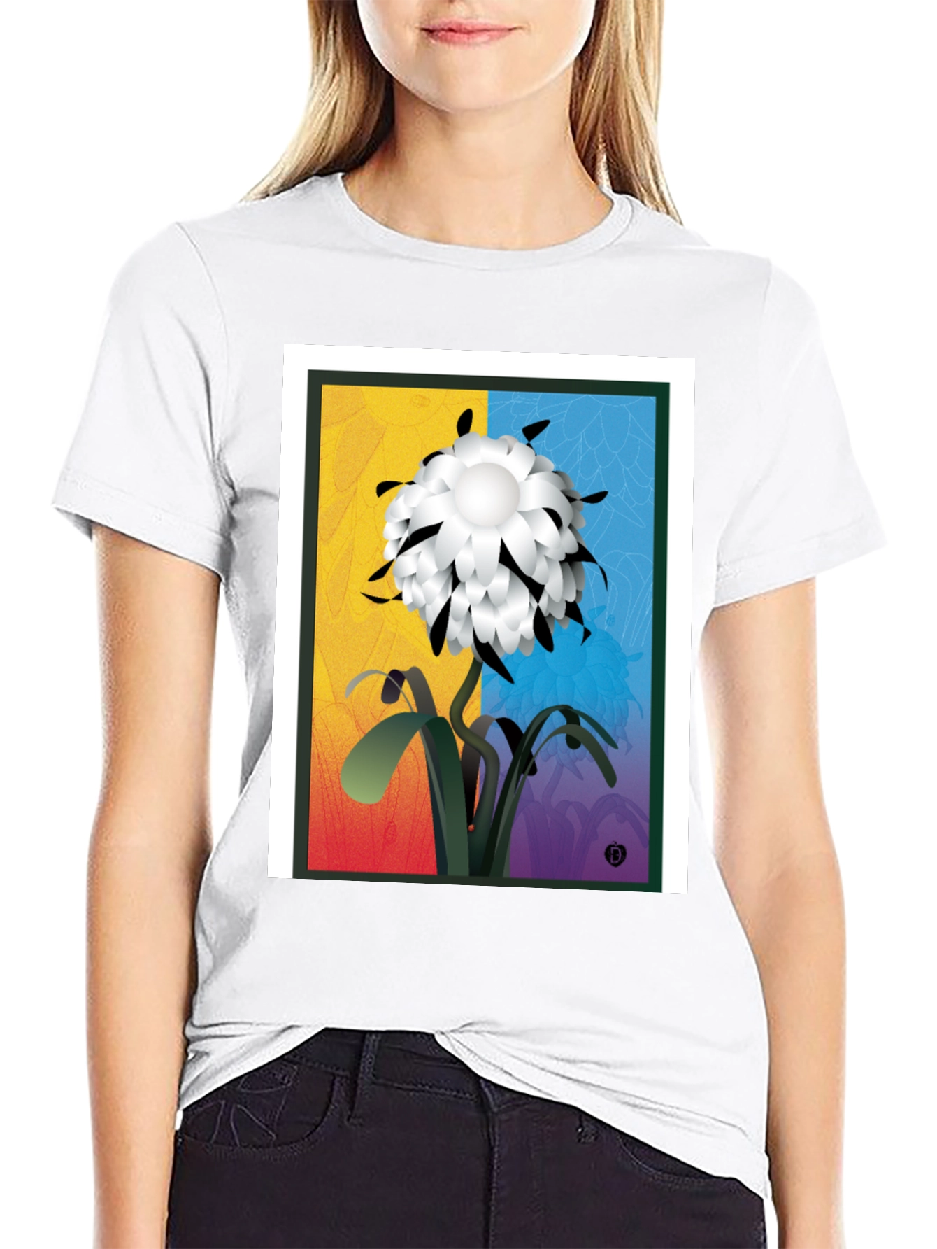 Abstract Flower Graphic Tee