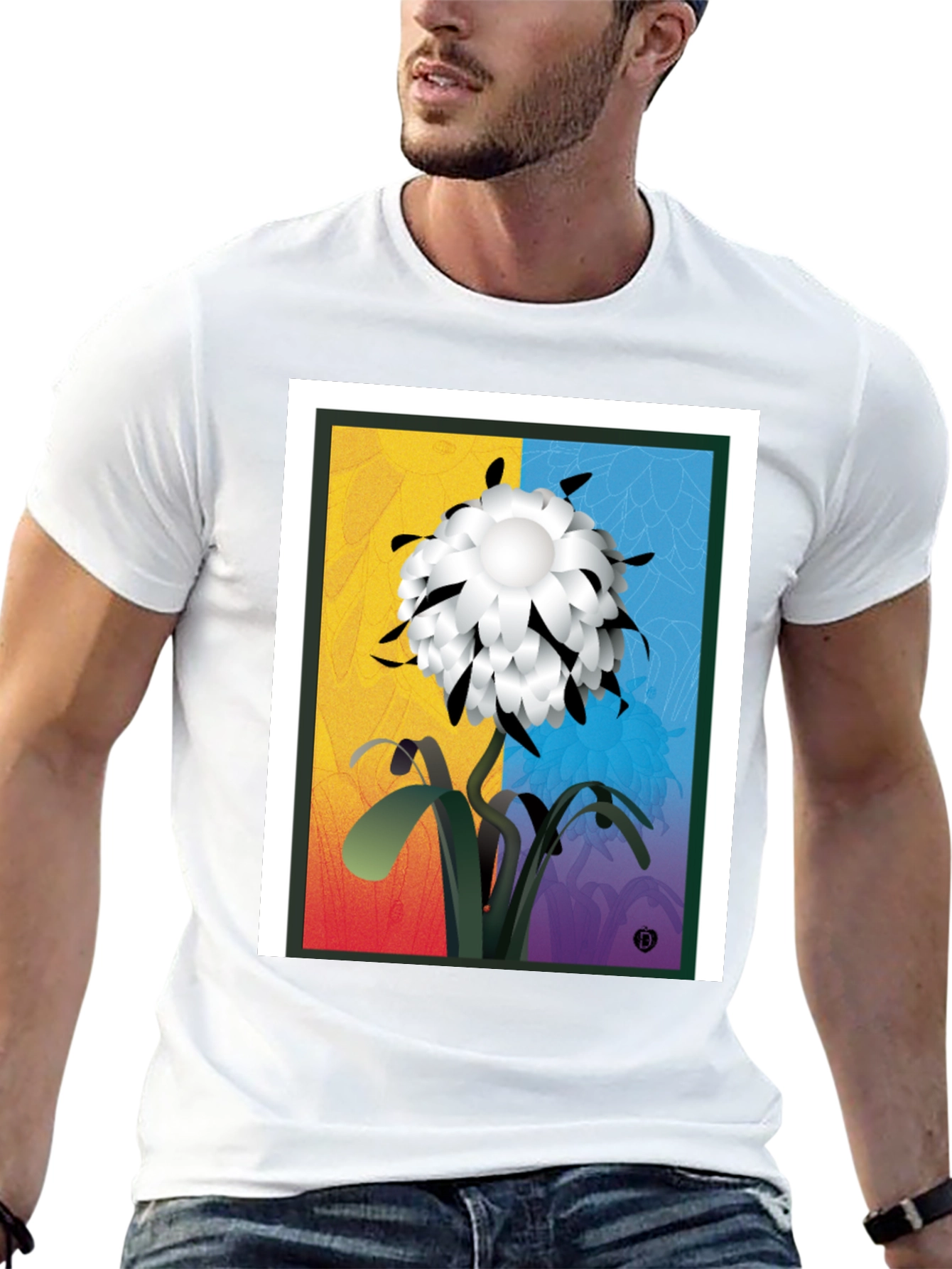 Abstract Flower Graphic Tee