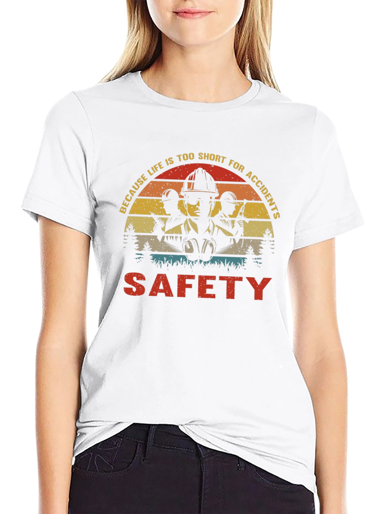 Safety First T-Shirt - Short Life Avoid Accidents