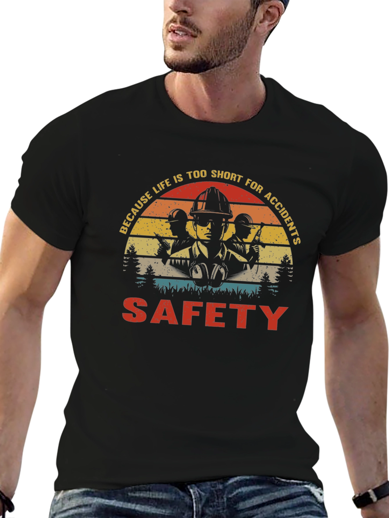 Safety First T-Shirt - Short Life Avoid Accidents