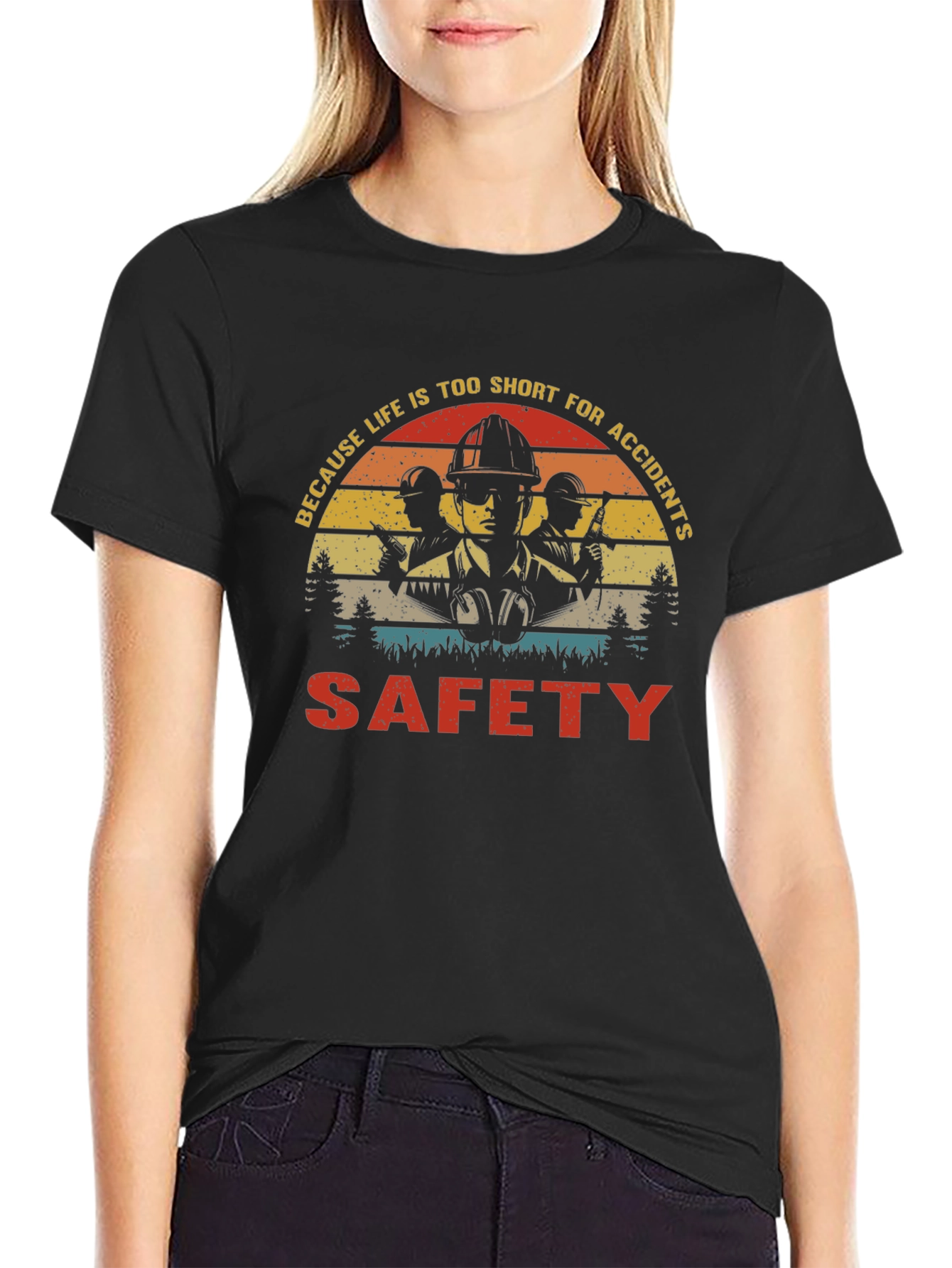 Safety First T-Shirt - Short Life Avoid Accidents
