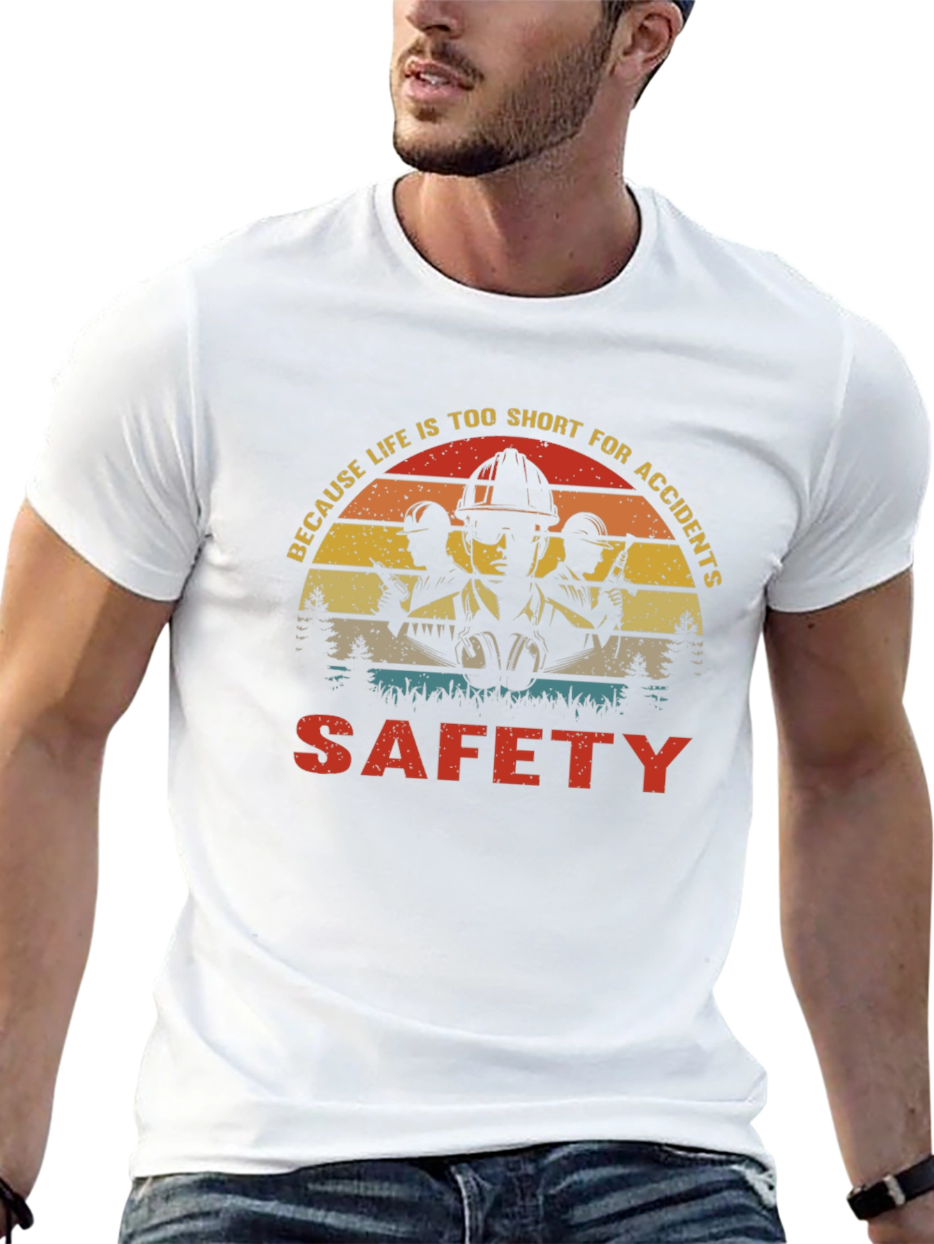 Safety First T-Shirt - Short Life Avoid Accidents