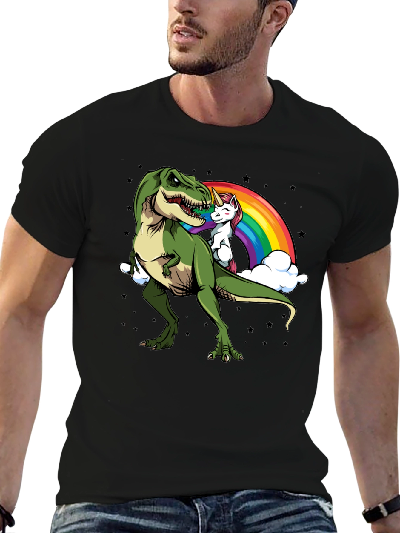 Dino Unicorn Rainbow Graphic Tee