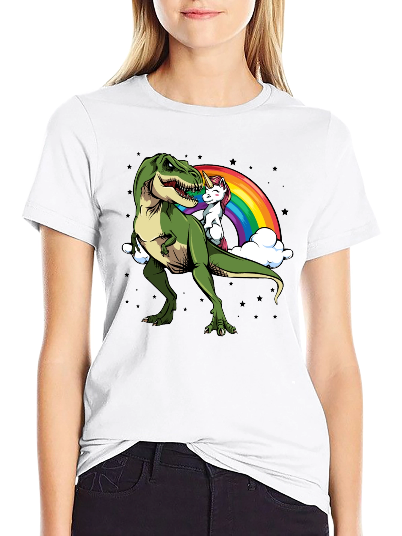 Dino Unicorn Rainbow Graphic Tee