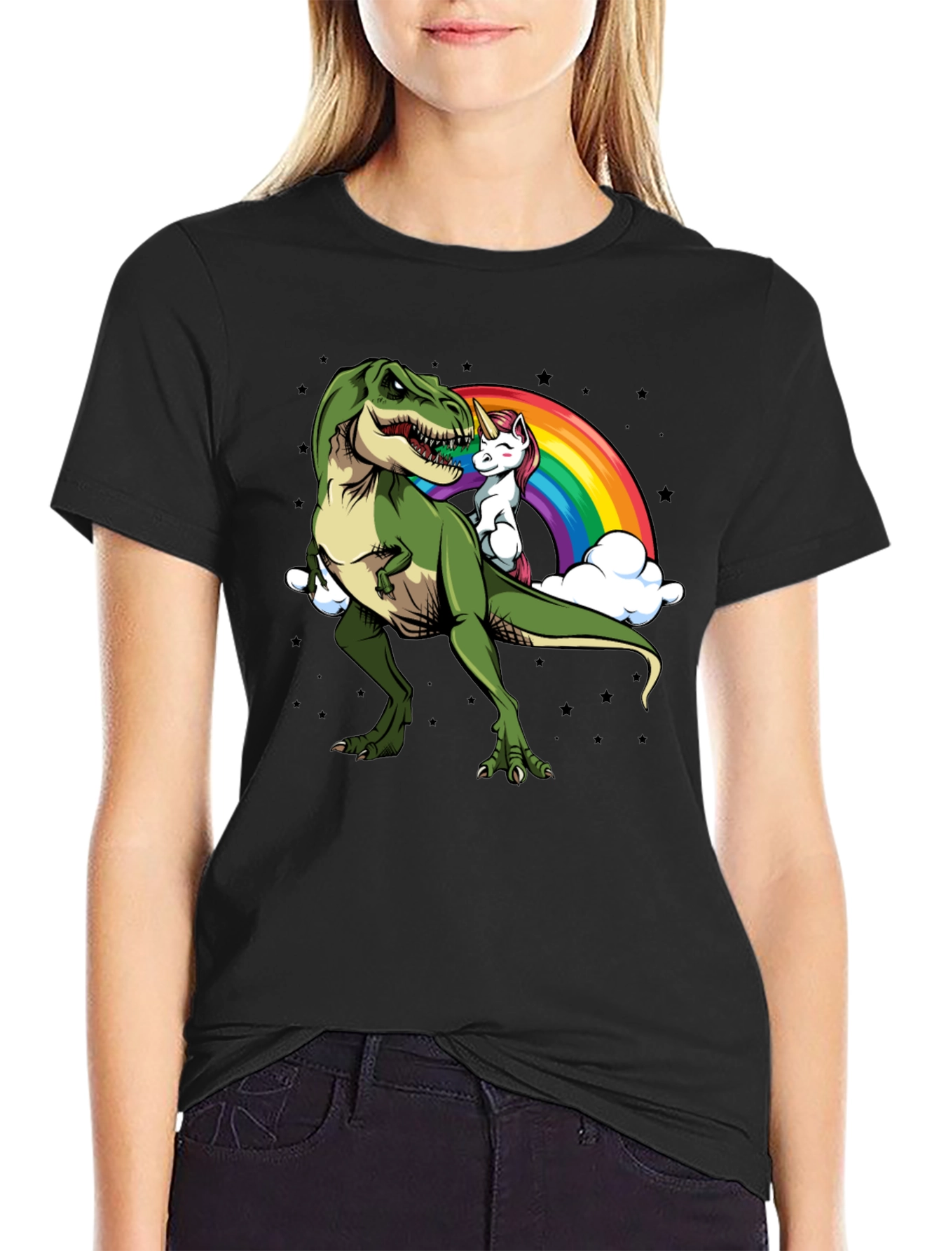 Dino Unicorn Rainbow Graphic Tee