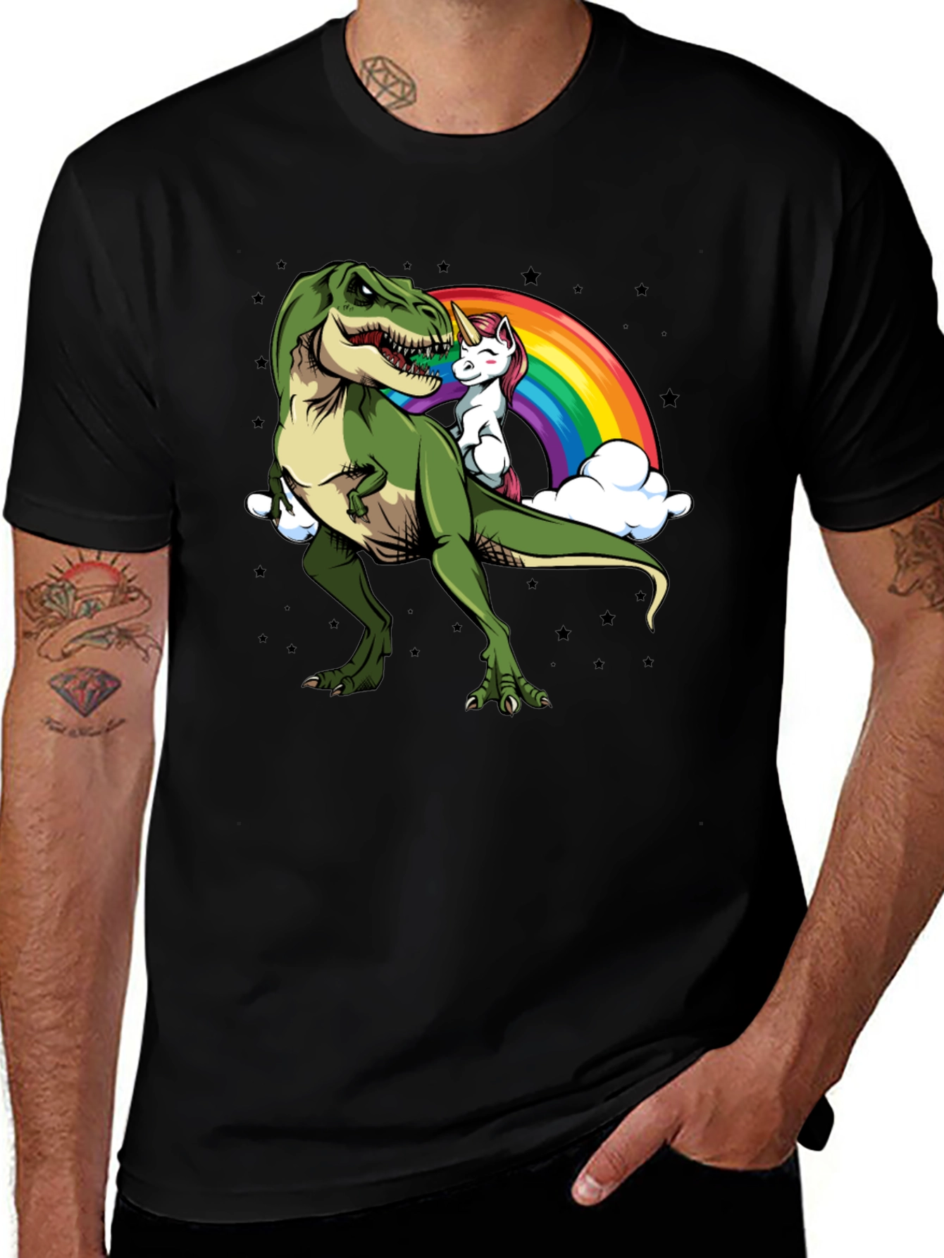 Dino Unicorn Rainbow Graphic Tee