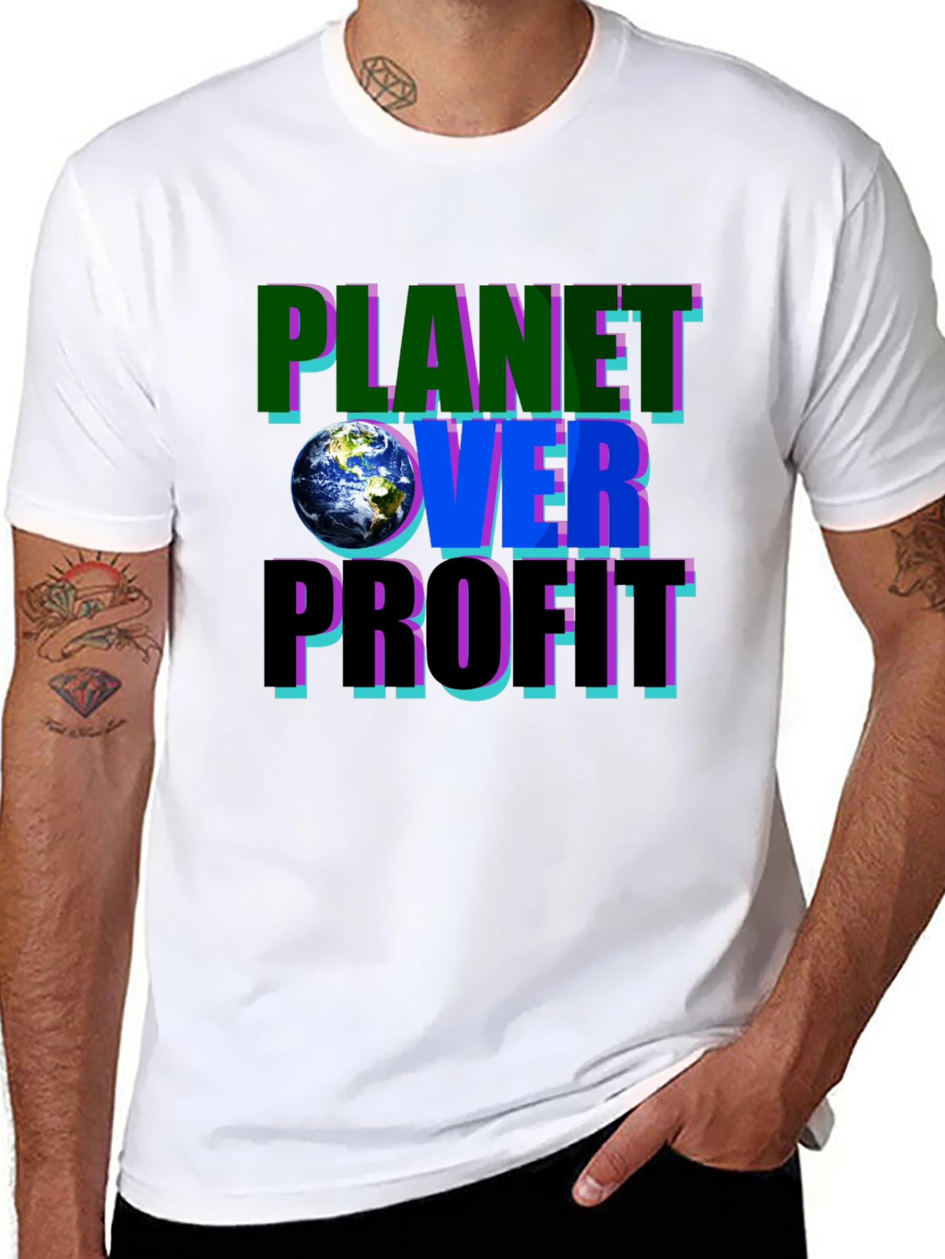 Planet Over Profit Graphic Tee - Eco-Conscious Fashion