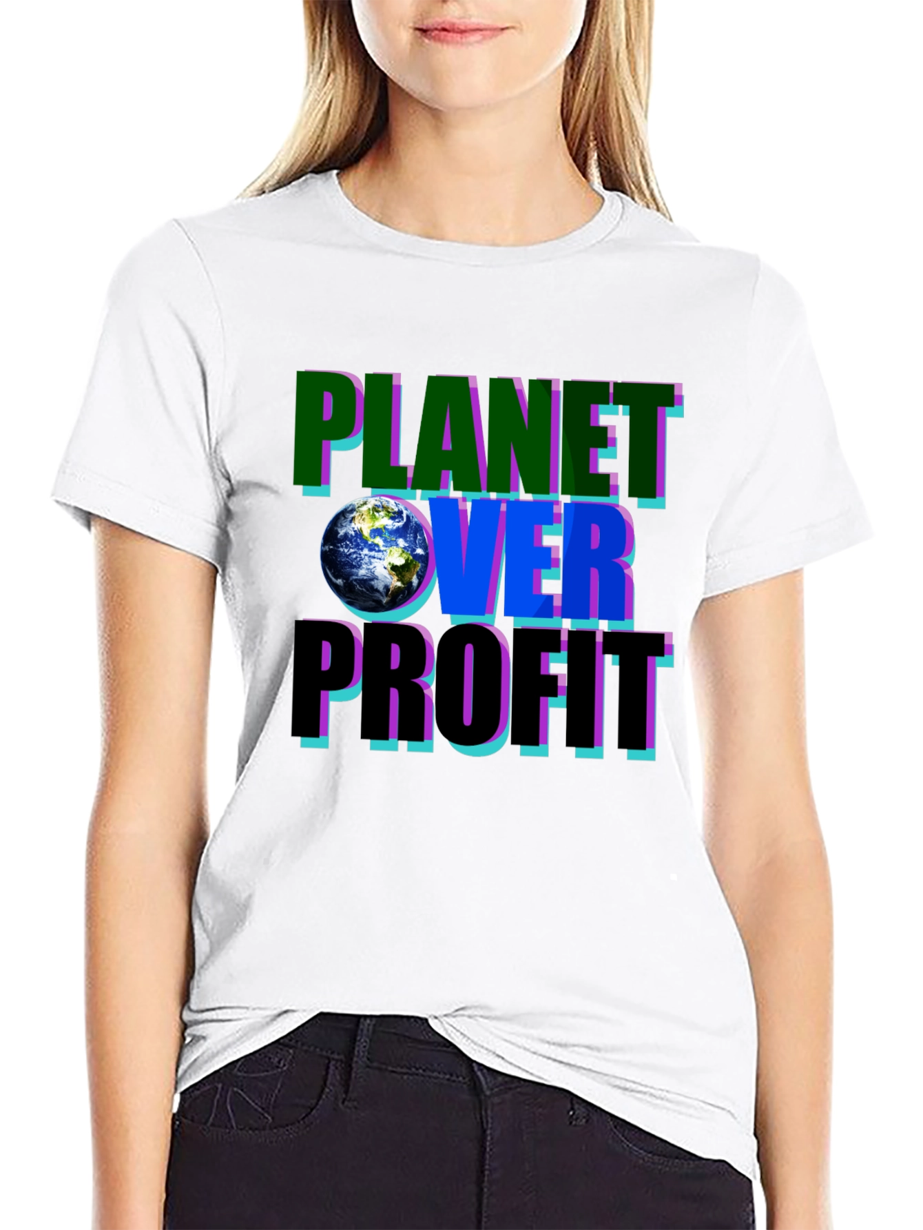 Planet Over Profit Graphic Tee - Eco-Conscious Fashion