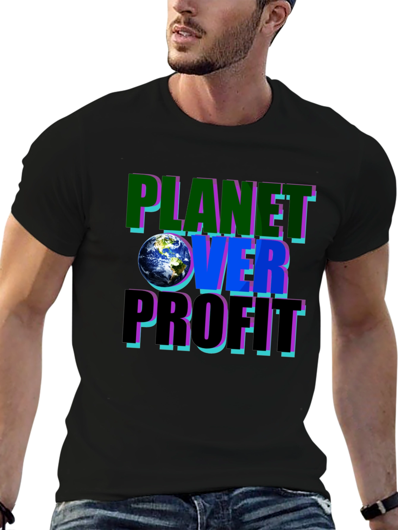 Planet Over Profit Graphic Tee - Eco-Conscious Fashion