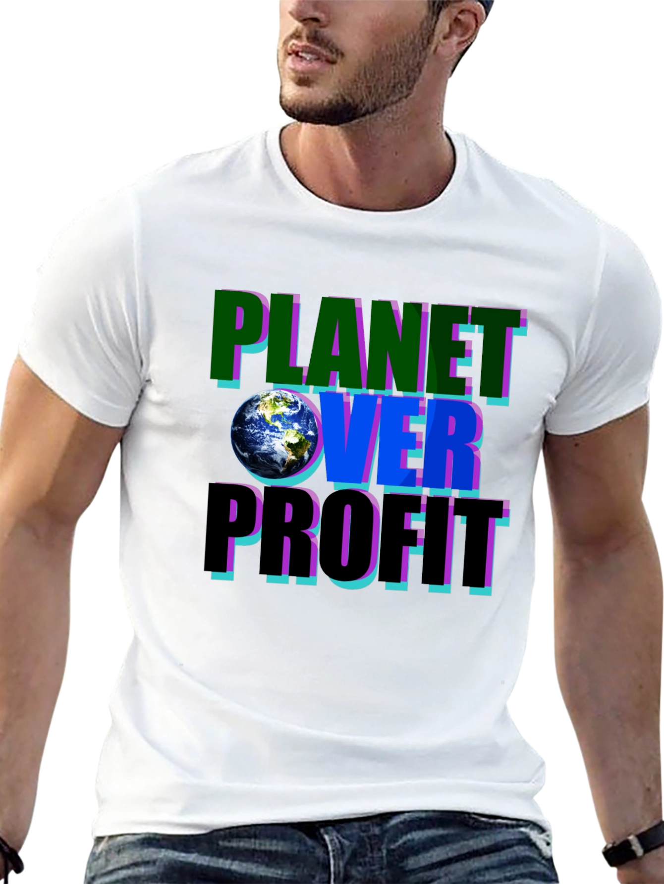 Planet Over Profit Graphic Tee - Eco-Conscious Fashion