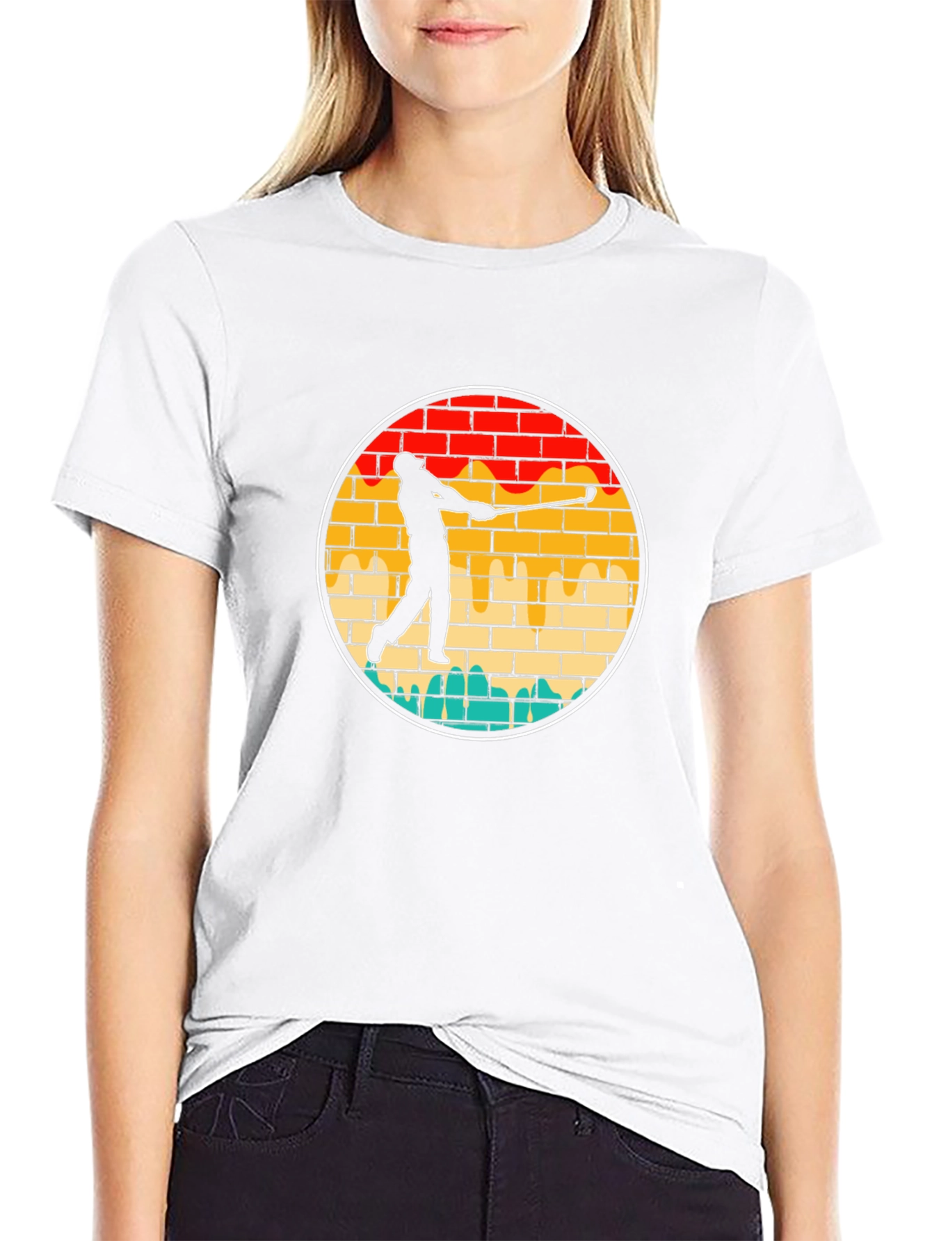 Golf Swing Brick Wall Graphic Tee - Black