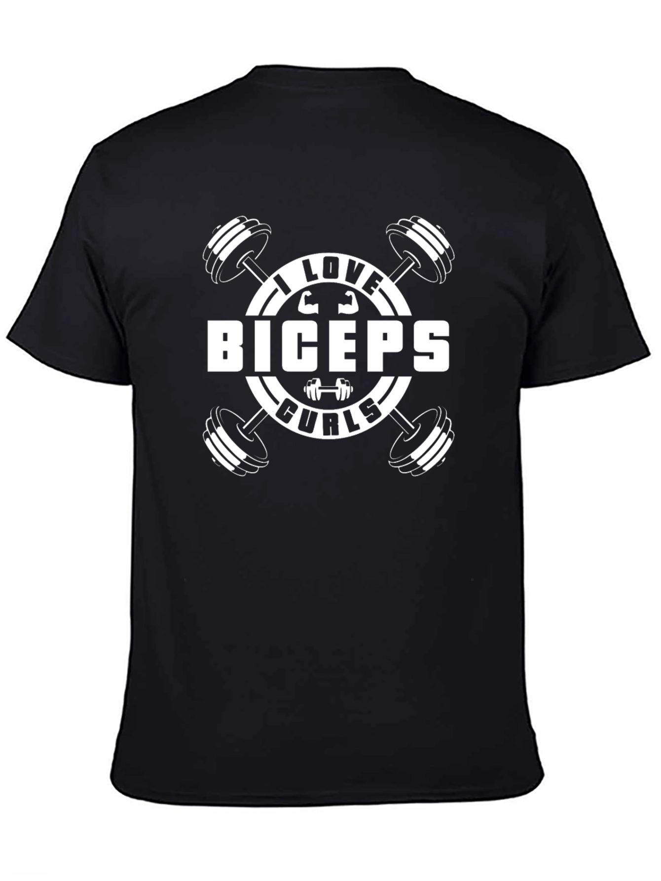 I Love Biceps Curls Black T-Shirt