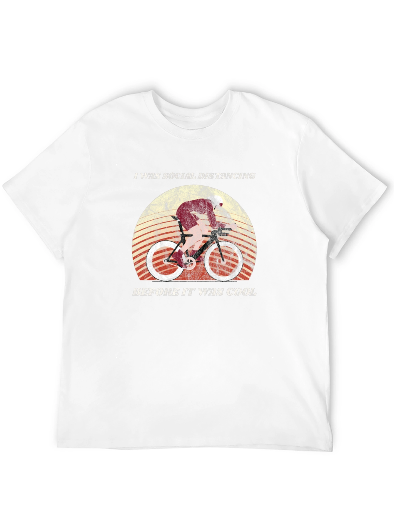 Social Distancing Cyclist Black Graphic Tee