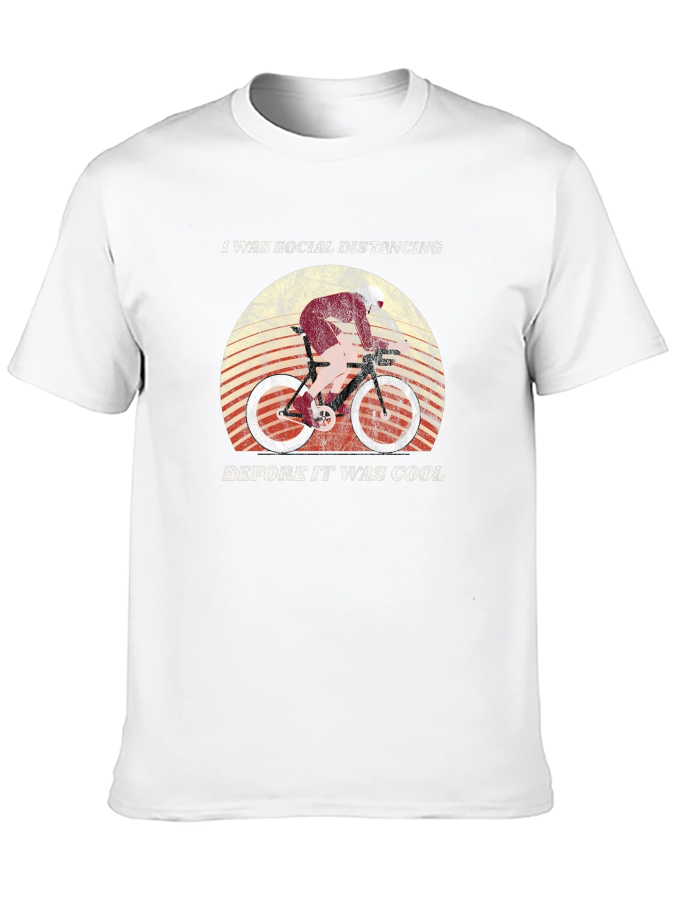 Social Distancing Cyclist Black Graphic Tee