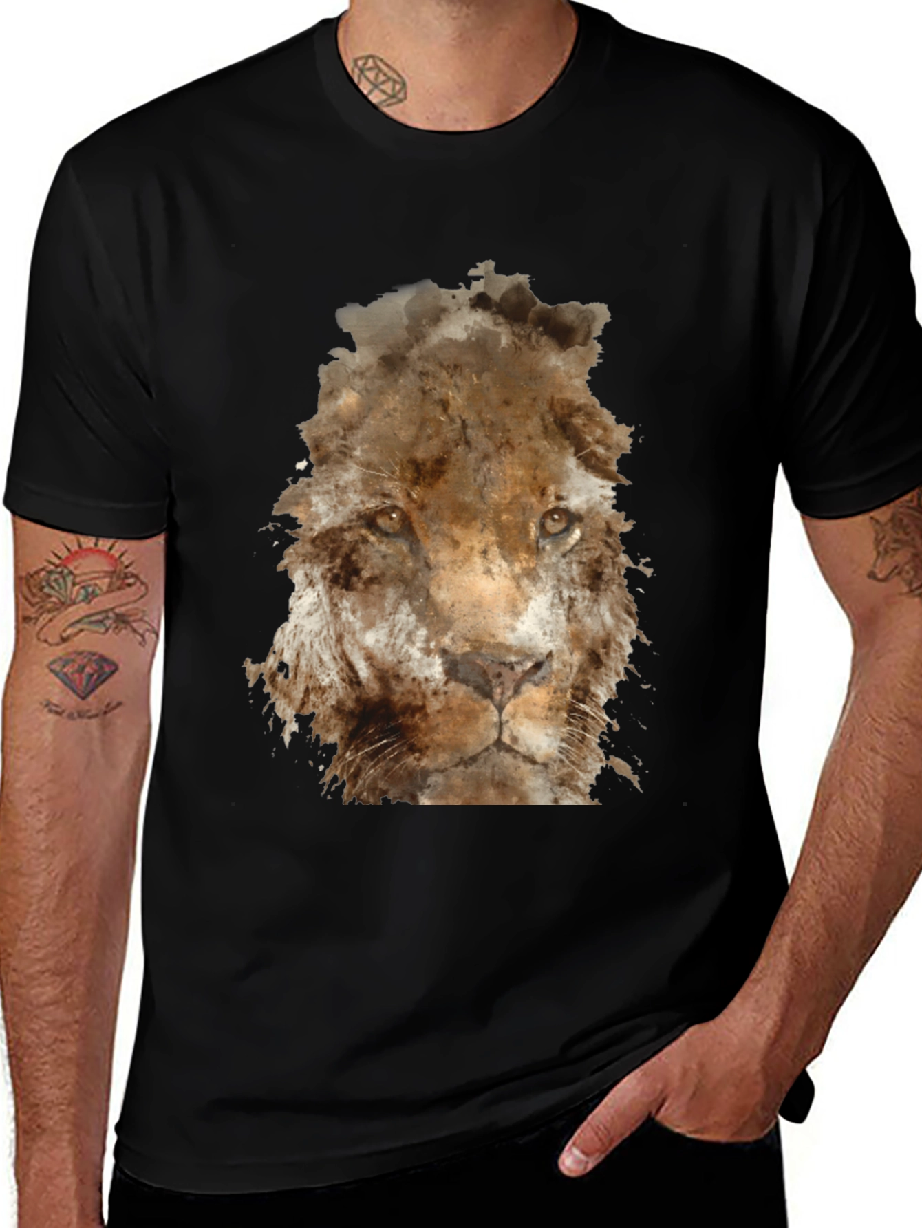 Lion Graphic T-Shirt - Black
