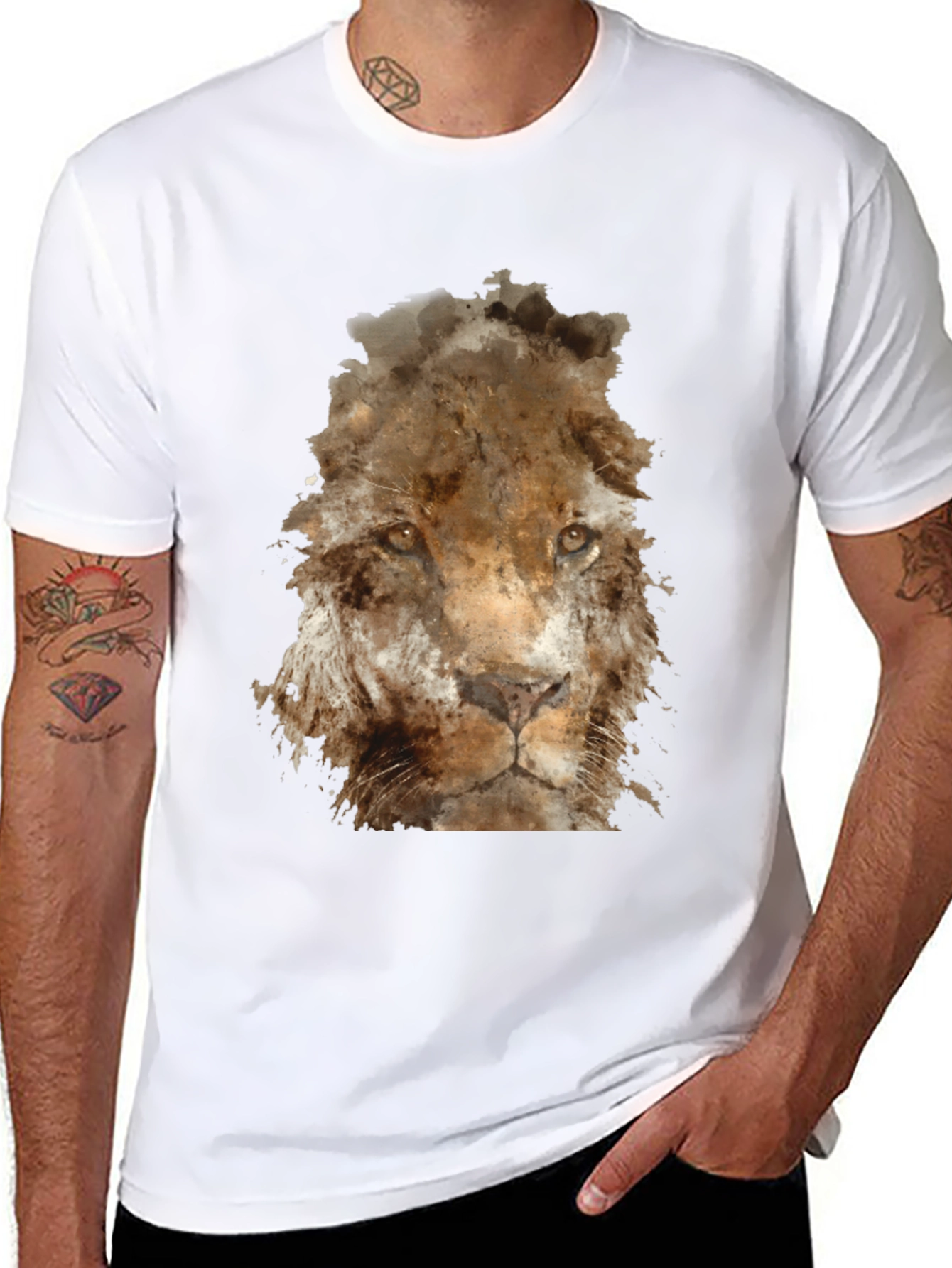 Lion Graphic T-Shirt - Black