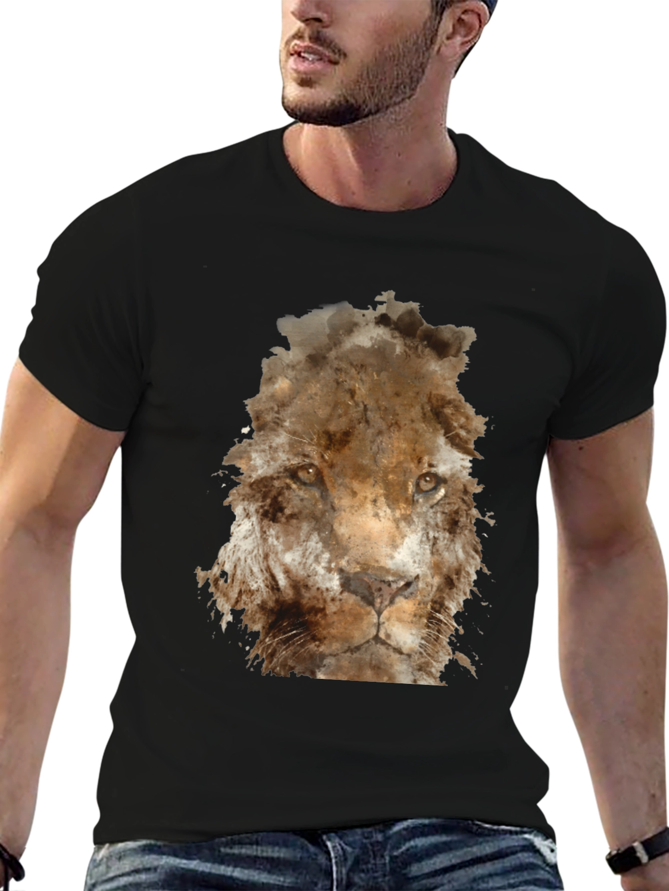Lion Graphic T-Shirt - Black