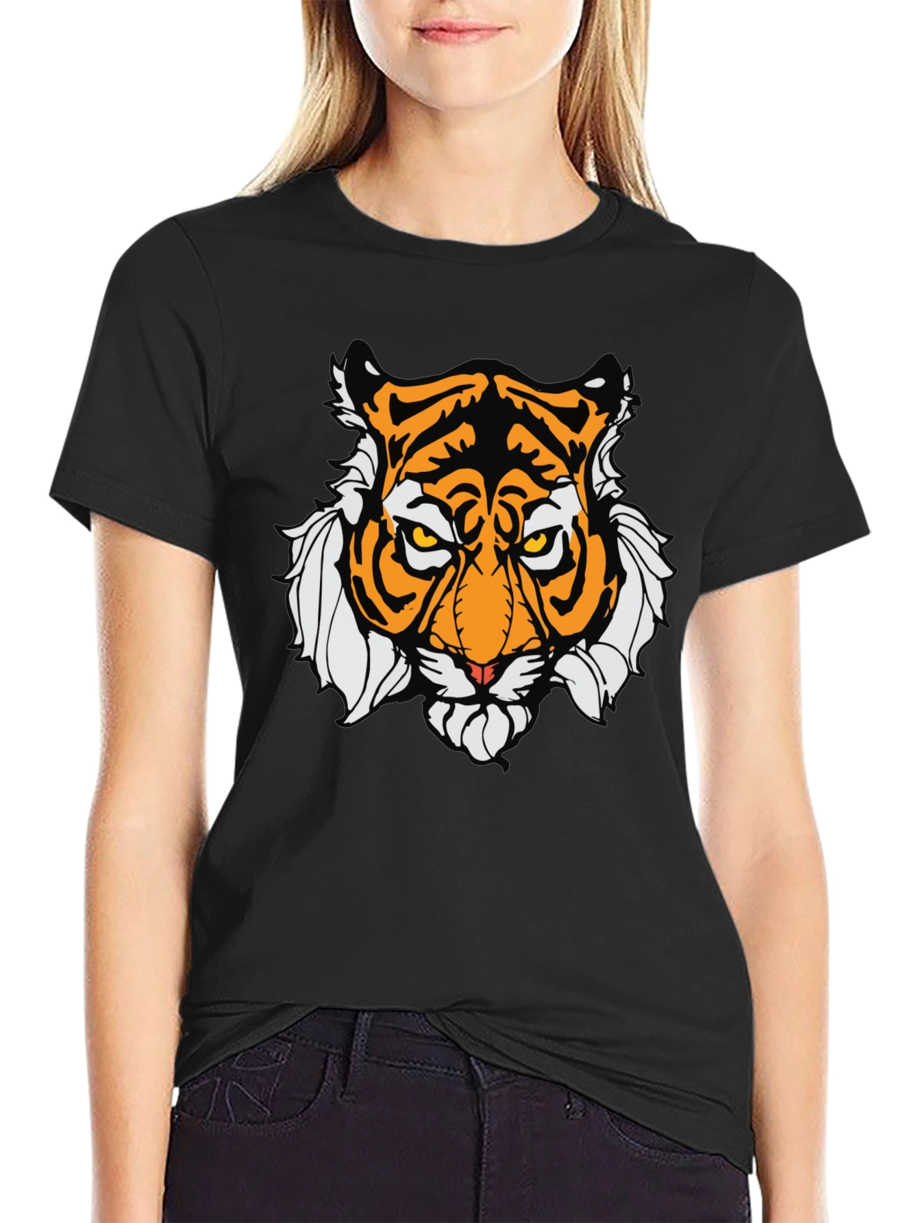 Bold Tiger Graphic Tee - Mens Black T-Shirt